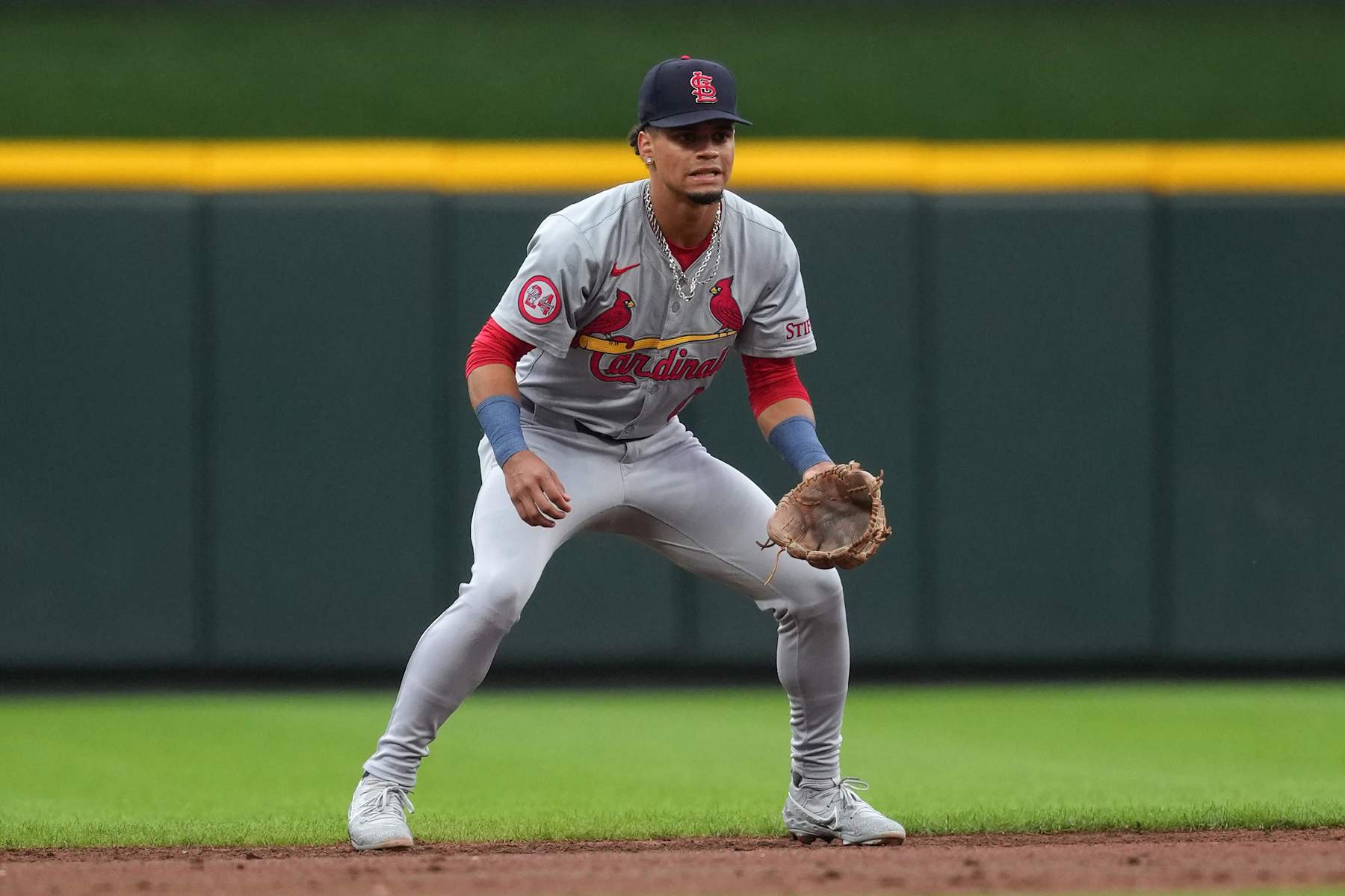 CINCINNATI, OHIO - AUGUST 13: Masyn Winn #0 of the St. Louis Cardinals in action during the game against the Cincinnati Reds at Great American Ball Park on August 13, 2024 in Cincinnati, Ohio. (Photo by Jason Mowry/Getty Images)