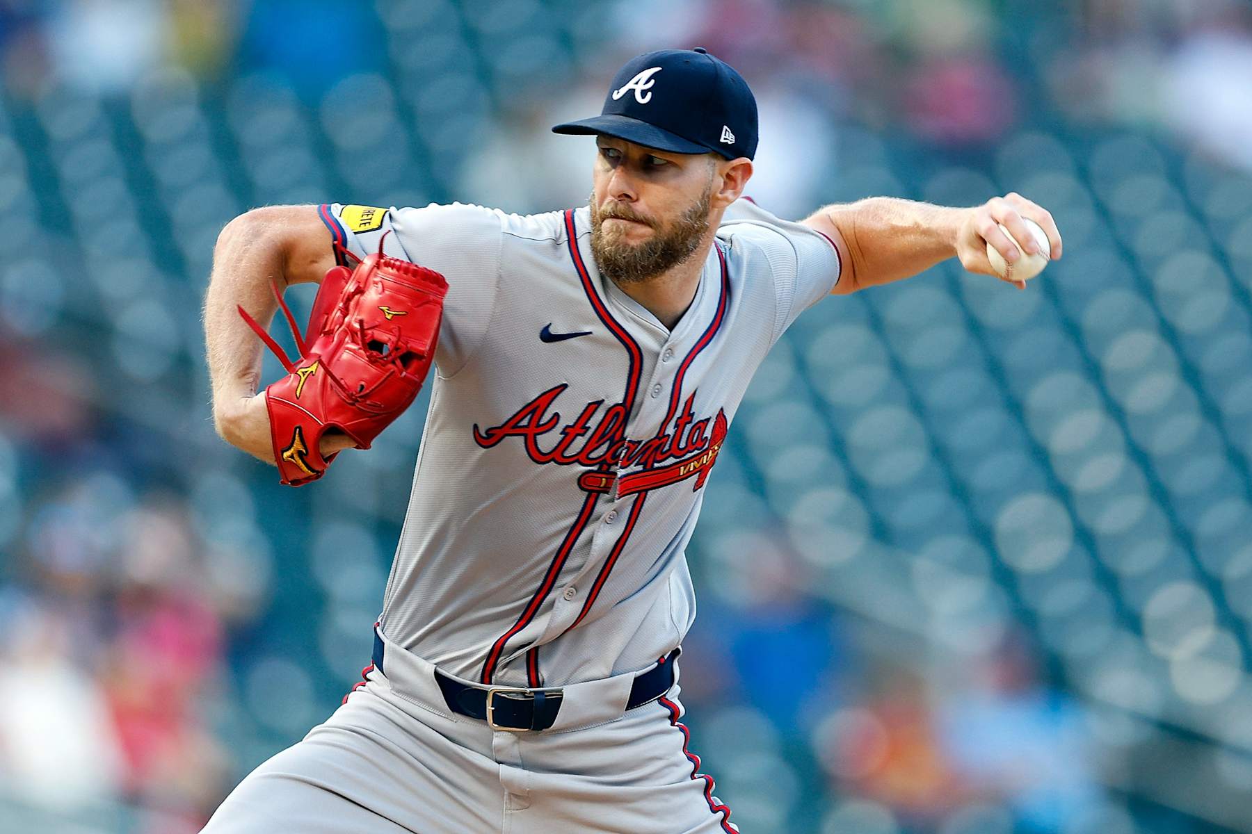 MINNEAPOLIS, MINNESOTA - AUGUST 28: Chris Sale #51 of the Atlanta Braves delivers a pitch against the Minnesota Twins in the first inning at Target Field on August 28, 2024 in Minneapolis, Minnesota. (Photo by David Berding/Getty Images)