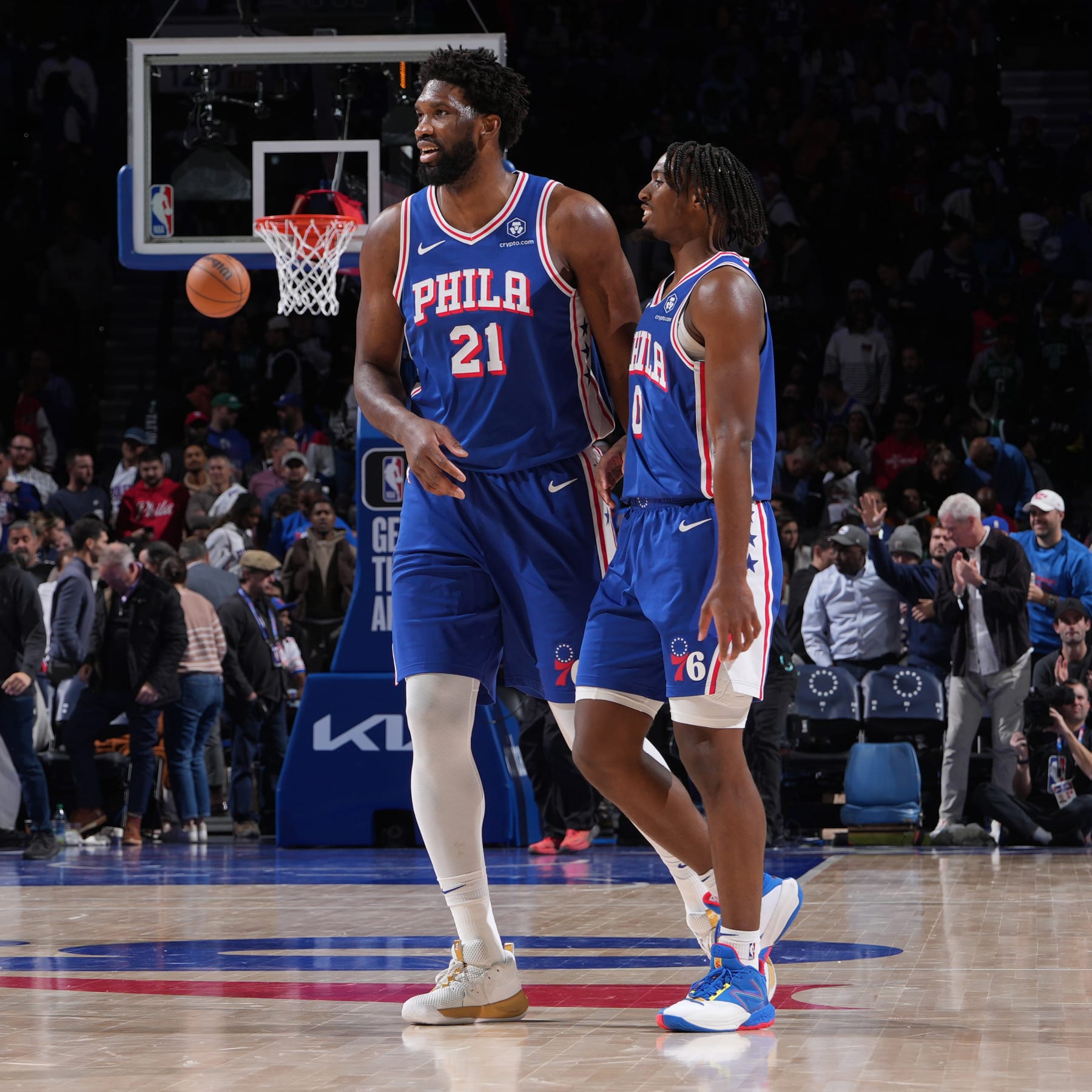 Joel Embiid and Tyrese Maxey