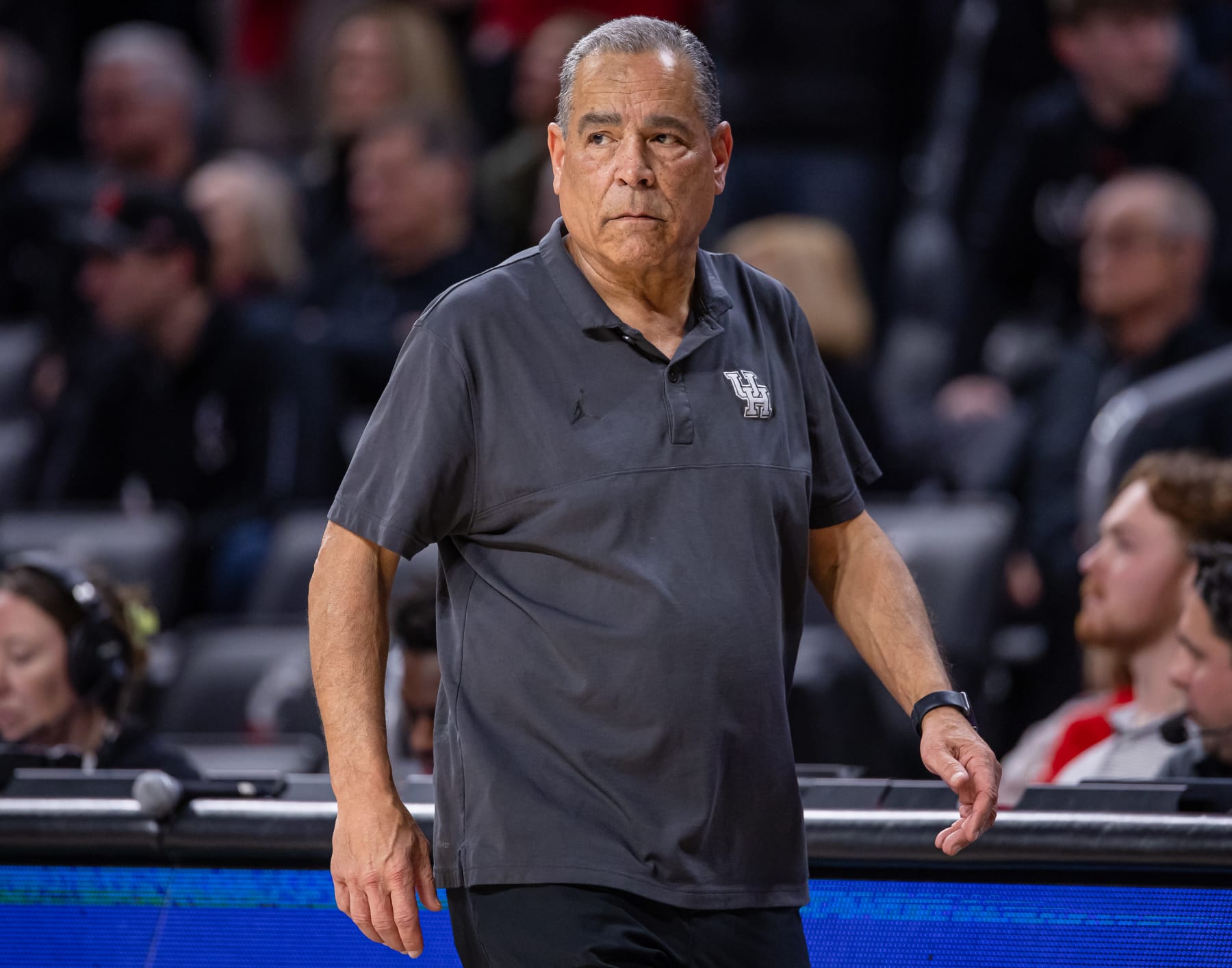 CINCINNATI, OHIO - FEBRUARY 10: Head coach Kelvin Sampson of the Houston Cougars is seen during the game against the Cincinnati Bearcats at Fifth Third Arena on February 10, 2024 in Cincinnati, Ohio. (Photo by Michael Hickey/Getty Images)
