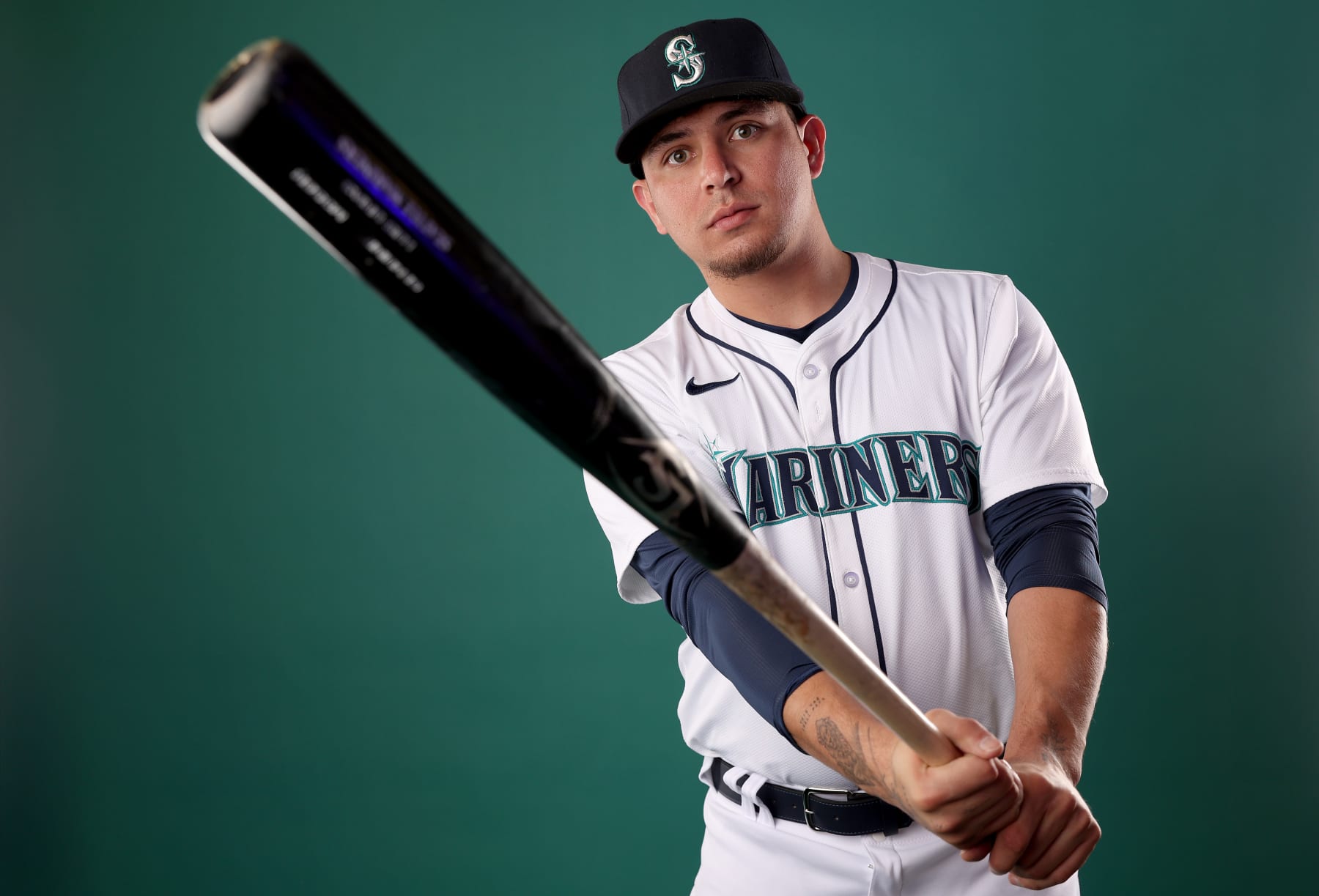 PEORIA, ARIZONA - FEBRUARY 23: Luis Urias of the Seattle Mariners poses for a portrait during photo day at the Peoria Sports Complex on February 23, 2024 in Peoria, Arizona. (Photo by Steph Chambers/Getty Images)
