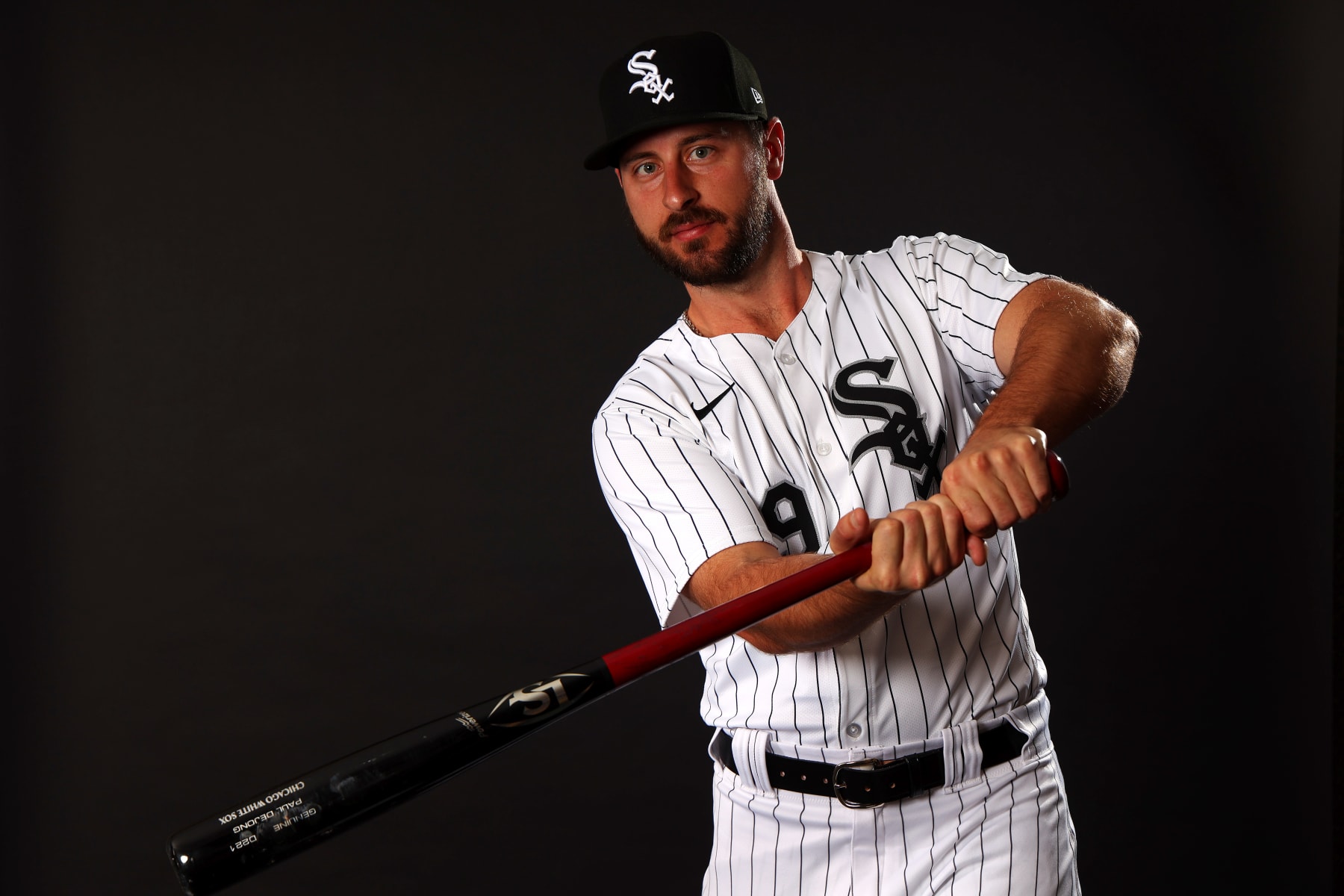 GLENDALE, ARIZONA - FEBRUARY 21: Paul DeJong #29 of the Chicago White Sox poses for a portrait during Photo Day at Camelback Ranch on February 21, 2024 in Glendale, Arizona. (Photo by Michael Reaves/Getty Images)