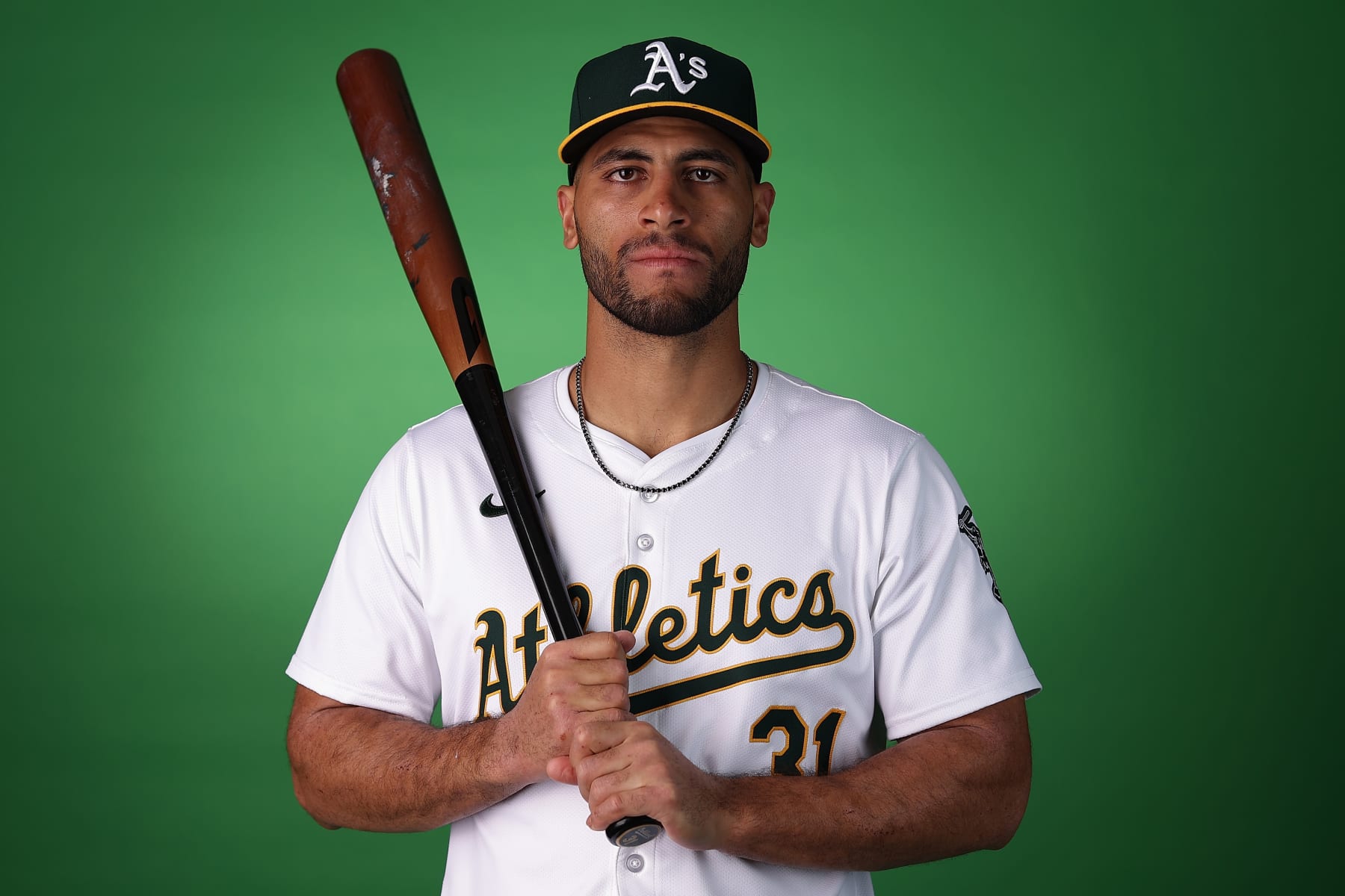 MESA, ARIZONA - FEBRUARY 23: Abraham Toro #31 of the Oakland Athletics poses for a portrait during photo day at HoHoKam Stadium on February 23, 2024 in Mesa, Arizona. (Photo by Christian Petersen/Getty Images)