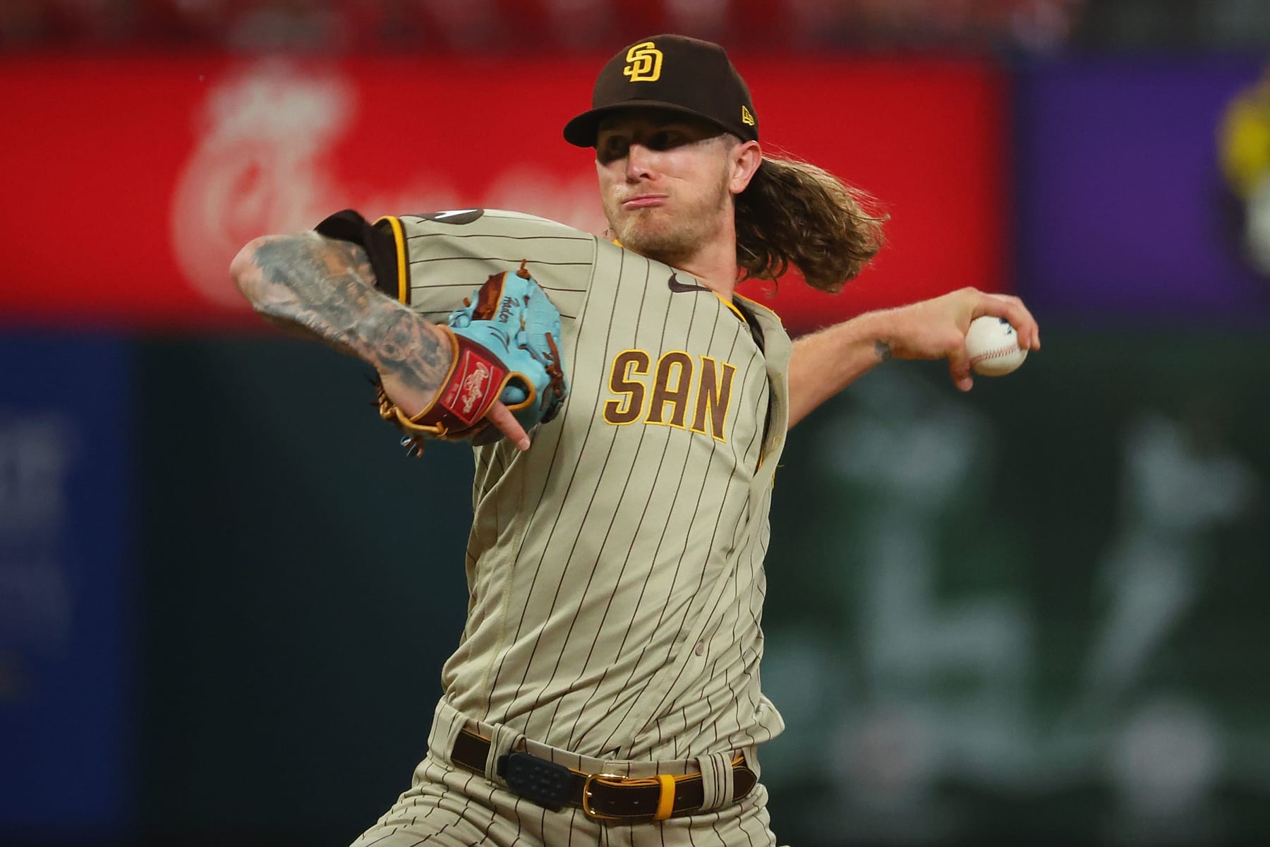 ST LOUIS, MISSOURI - AUGUST 28: Josh Hader #71 of the San Diego Padres delivers a pitch against the St. Louis Cardinals in the ninth inning at Busch Stadium on August 28, 2023 in St Louis, Missouri. (Photo by Dilip Vishwanat/Getty Images)