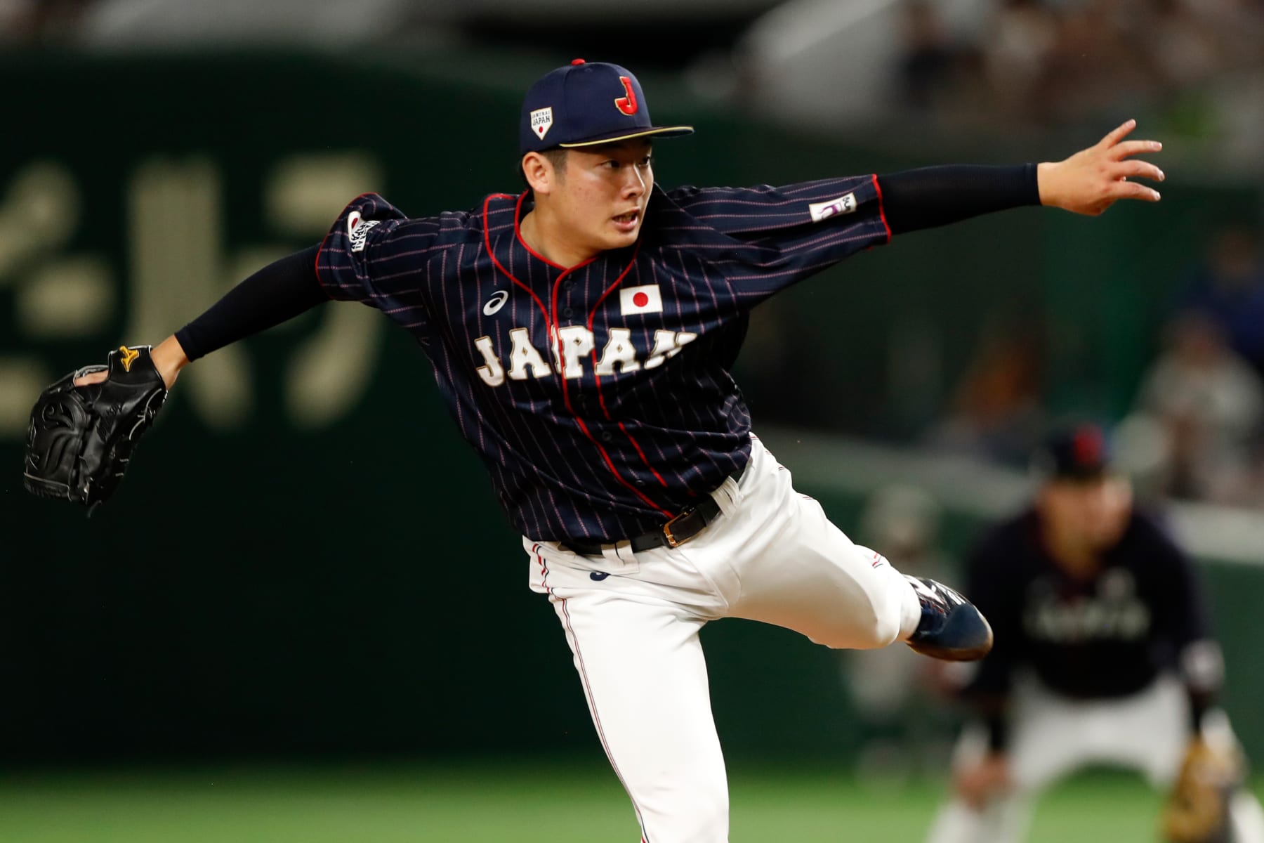 TOKYO, JAPAN - NOVEMBER 10:  Yuki Matsui #24 of Team Japan pitches during the Japan All-Star Series game against the MLB All-Stars at the Tokyo Dome on Saturday, November 10, 2018 in Tokyo, Japan. (Photo by Yuki Taguchi/MLB via Getty Images) 