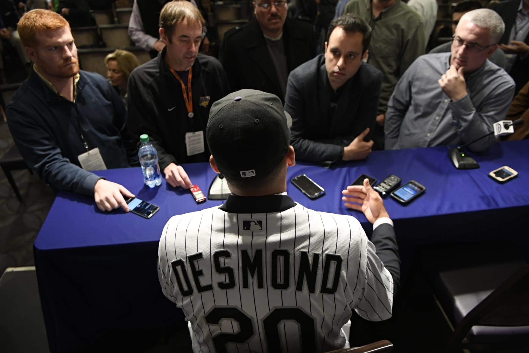 DENVER, CO - DECEMBER 13: Colorado Rockies agree to a five-year contract with infielder/outfielder Ian Desmond December 13, 2016 as they introduce him at a press conference at Coors Field. (Photo By John Leyba/The Denver Post via Getty Images)