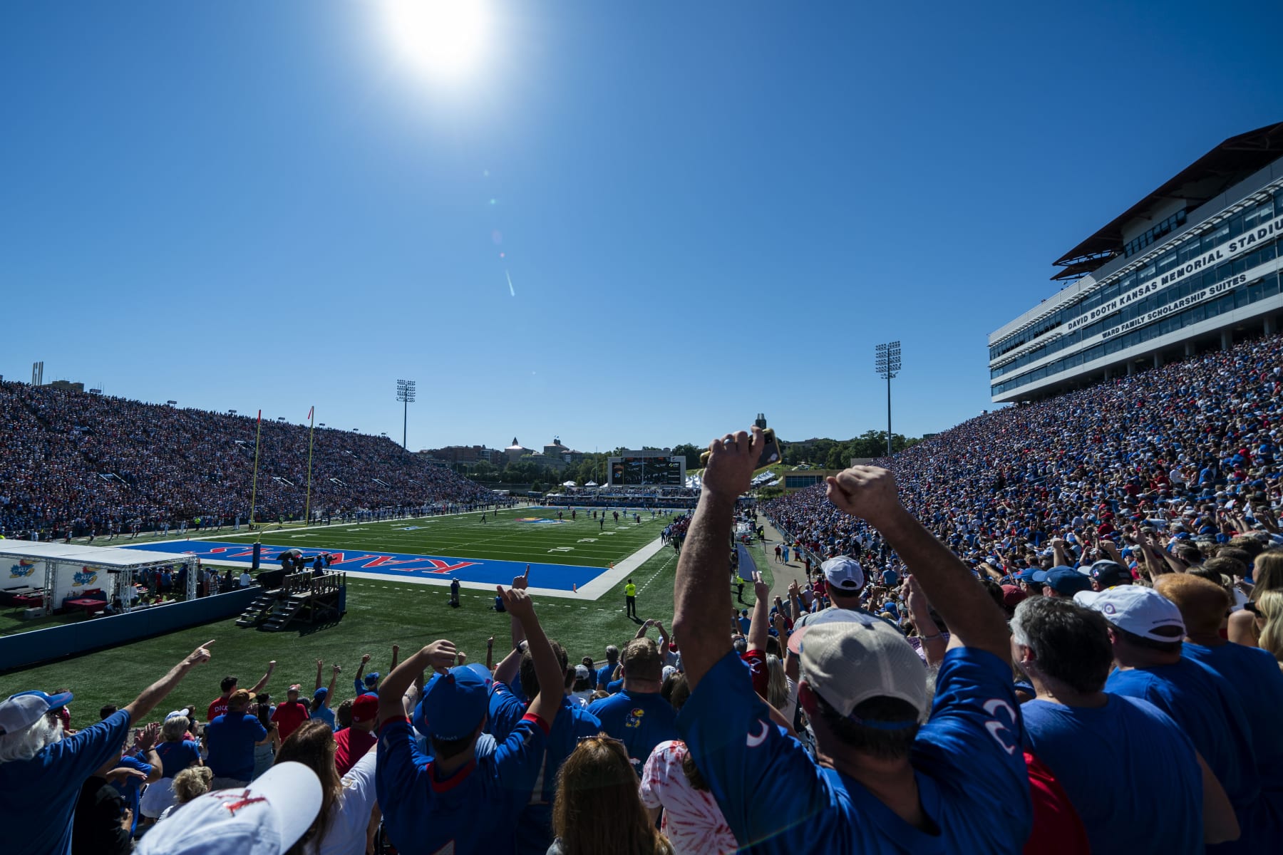 LAWRENCE, KS - SEPTEMBER 24: A general view during the first half between the Duke Blue Devils and the Kansas Jayhawks at David Booth Kansas Memorial Stadium on September 24, 2022 in Lawrence, Kansas. (Photo by Jay Biggerstaff/Getty Images)