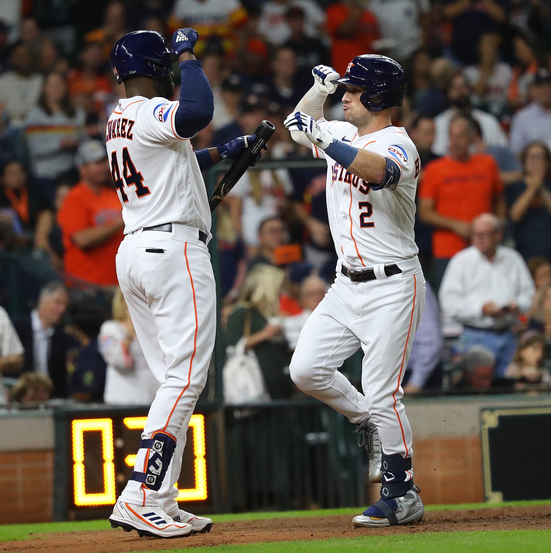 Houston's Yordan Alvarez and Alex Bregman