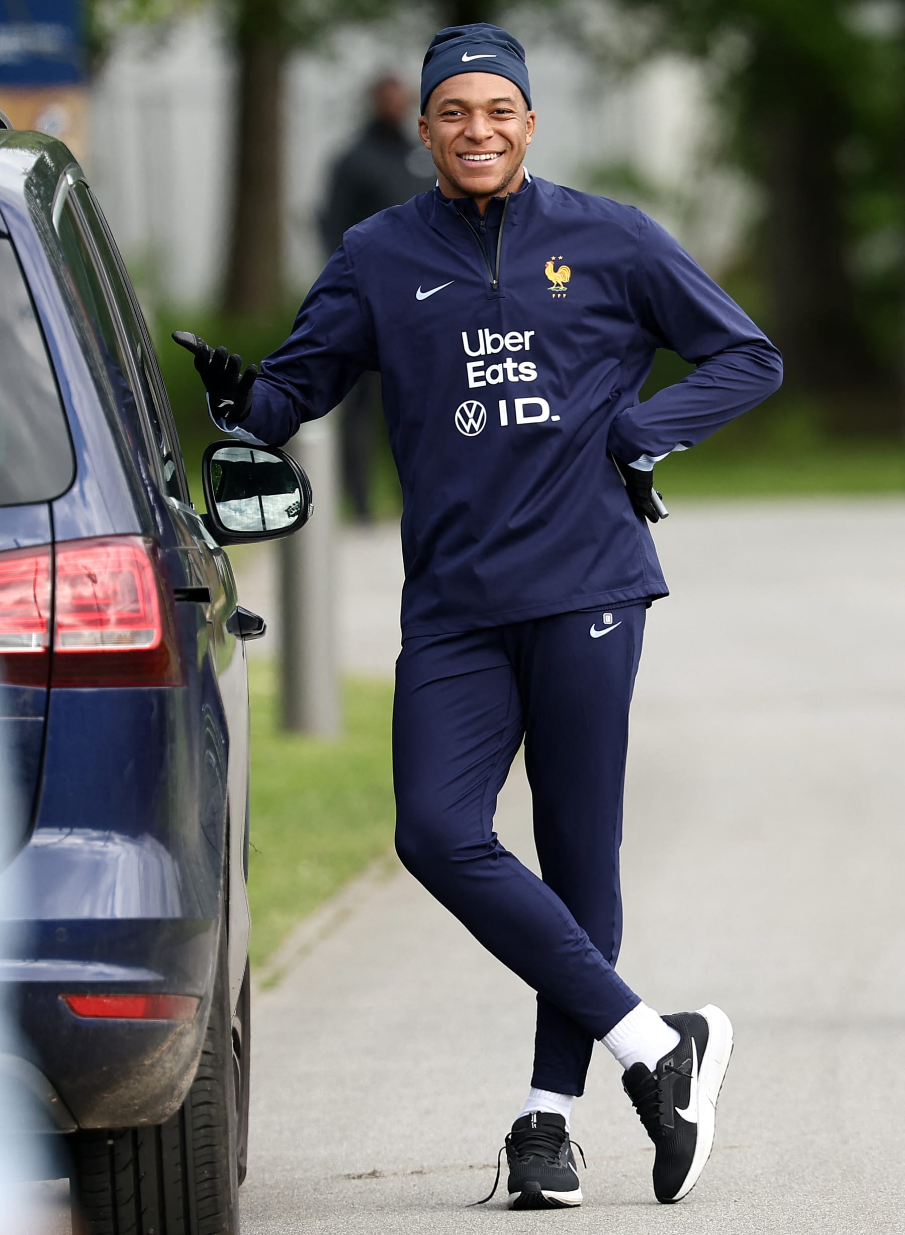 France's forward Kylian Mbappe leaves without taking part in the training session as part of the team's preparation for the UEFA Euro 2024 European football championships in Clairefontaine-en-Yvelines on June 2, 2024. (Photo by FRANCK FIFE / AFP) (Photo by FRANCK FIFE/AFP via Getty Images)
