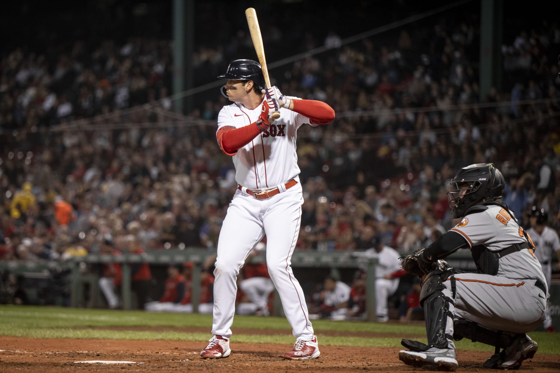 BOSTON, MA - SEPTEMBER 27: Triston Casas #36 of the Boston Red Sox bats during the third inning of a game against the Baltimore Orioles on September 27, 2022 at Fenway Park in Boston, Massachusetts. (Photo by Maddie Malhotra/Boston Red Sox/Getty Images)