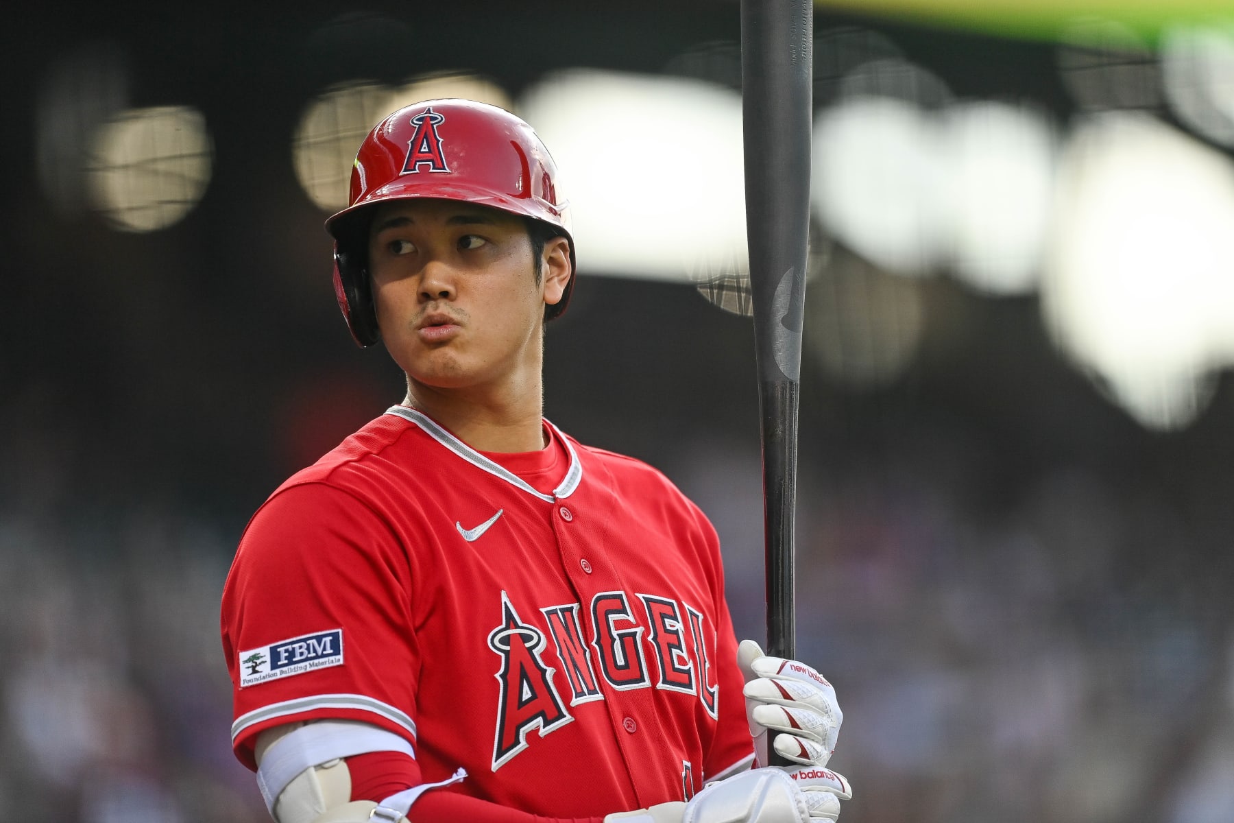 DENVER, CO - JUNE 23: Shohei Ohtani #17 of the Los Angeles Angels prepares to bat in the first inning of a game against the Colorado Rockies at Coors Field on June 23, 2023 in Denver, Colorado. (Photo by Dustin Bradford/Getty Images)
