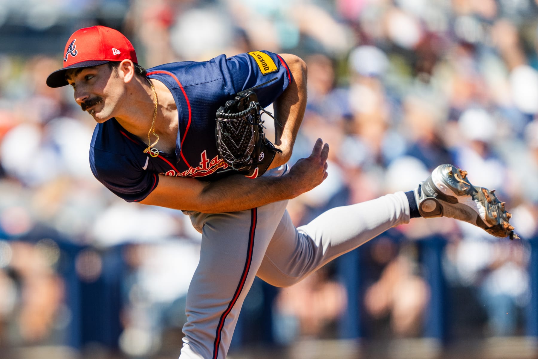 PORT CHARLOTTE, FLORIDA - FEBRUARY 24: Spencer Strider #99 of the Atlanta Braves pitches in the second inning during a Grapefruit League spring training game against the Tampa Bay Rays at Charlotte Sports Park on February 24, 2024 in Port Charlotte, Florida. (Photo by Matthew Grimes Jr./Atlanta Braves/Getty Images)