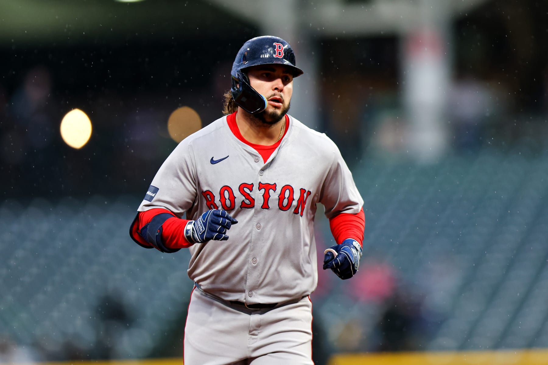 CLEVELAND, OH - APRIL 23: Boston Red Sox left fielder Wilyer Abreu (52) rounds the bases after hitting a home run during the seventh inning of the Major League Baseball game between the Boston Red Sox and Cleveland Guardians on April 23, 2024, at Progressive Field in Cleveland, OH. (Photo by Frank Jansky/Icon Sportswire via Getty Images)