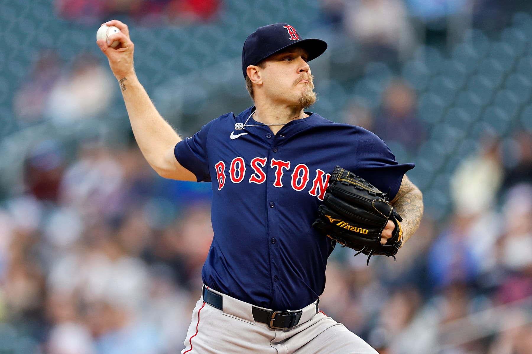 MINNEAPOLIS, MINNESOTA - MAY 03: Tanner Houck #89 of the Boston Red Sox delivers a pitch against the Minnesota Twins in the first inning at Target Field on May 03, 2024 in Minneapolis, Minnesota. (Photo by David Berding/Getty Images)