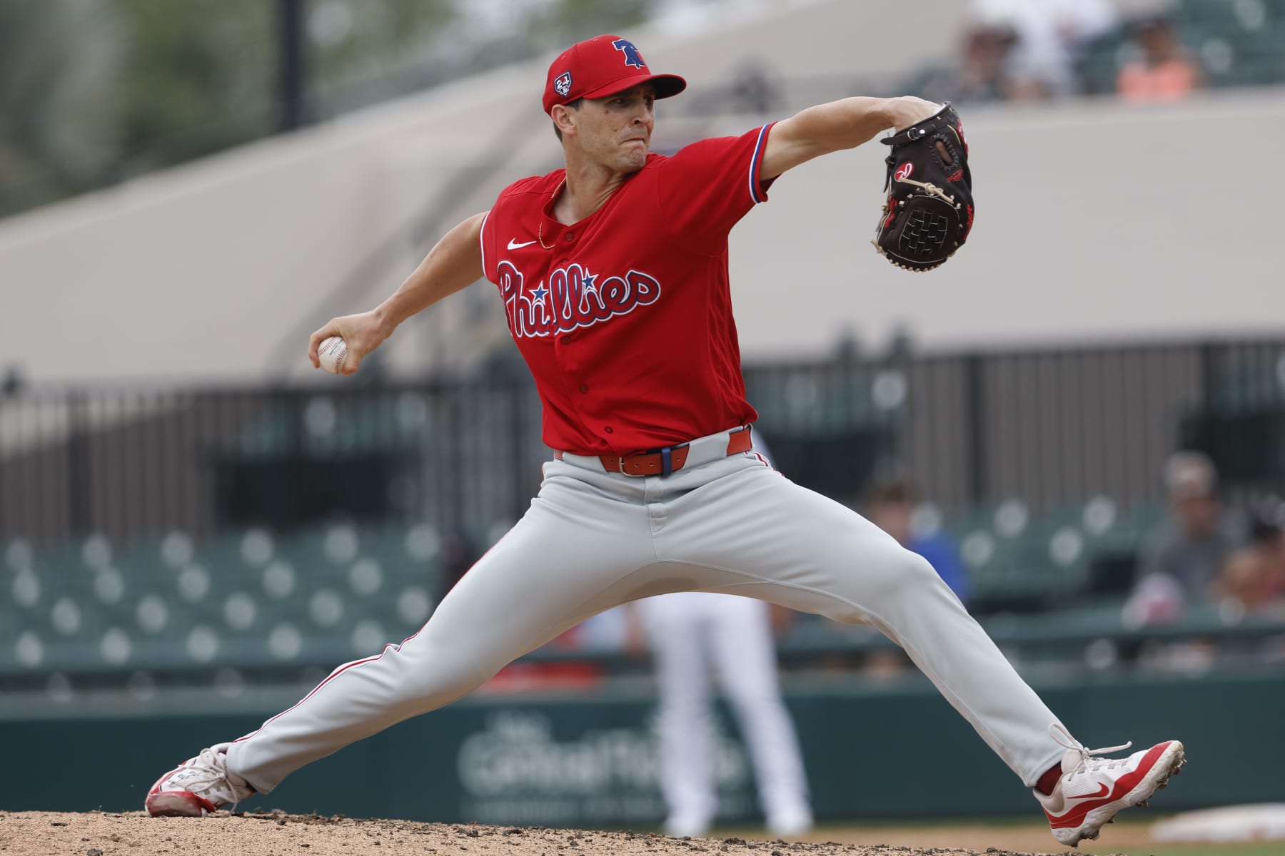 LAKELAND,  - MARCH 16: Griff McGarry #46 of the Philadelphia Phillies pitches during the 2024 Spring Breakout Game between the Philadelphia Phillies and the Detroit Tigers at Publix Field at Joker Marchant Stadium on Saturday, March 16, 2024 in Lakeland, Florida. (Photo by Scott Audette/MLB Photos via Getty Images)