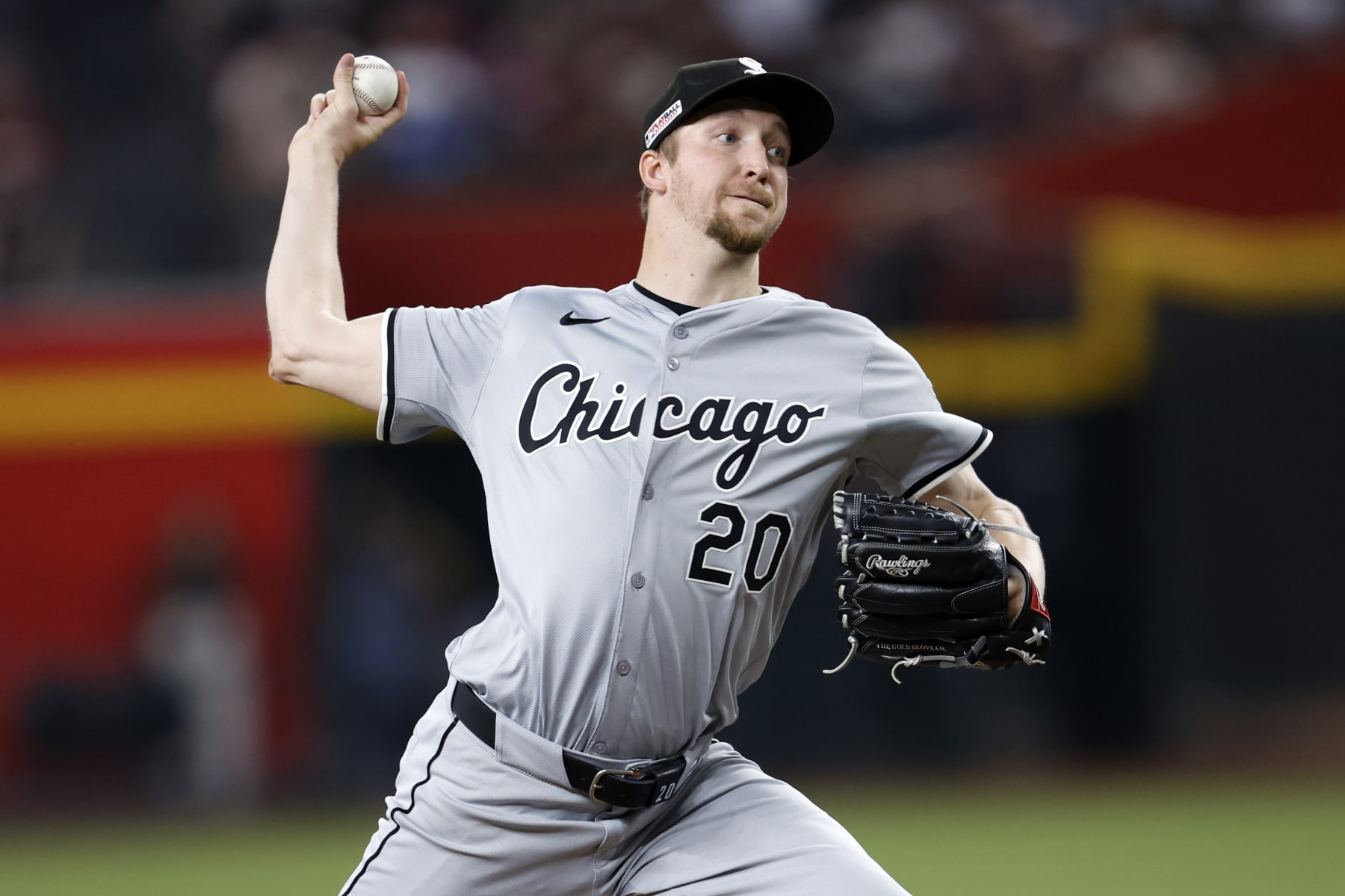 PHOENIX, ARIZONA - JUNE 15: Starter Erick Fedde #20 of the Chicago White Sox pitches against the Arizona Diamondbacks during the first inning at Chase Field on June 15, 2024 in Phoenix, Arizona. (Photo by Chris Coduto/Getty Images)