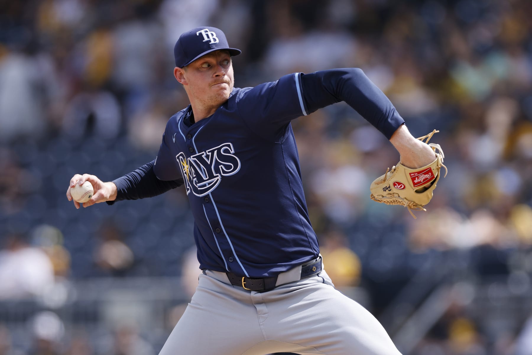 PITTSBURGH, PA - JUNE 23: Tampa Bay Rays pitcher Pete Fairbanks (29) delivers a pitch during an MLB game against the Pittsburgh Pirates on June 23, 2024 at PNC Park in Pittsburgh, Pennsylvania. (Photo by Joe Robbins/Icon Sportswire via Getty Images)