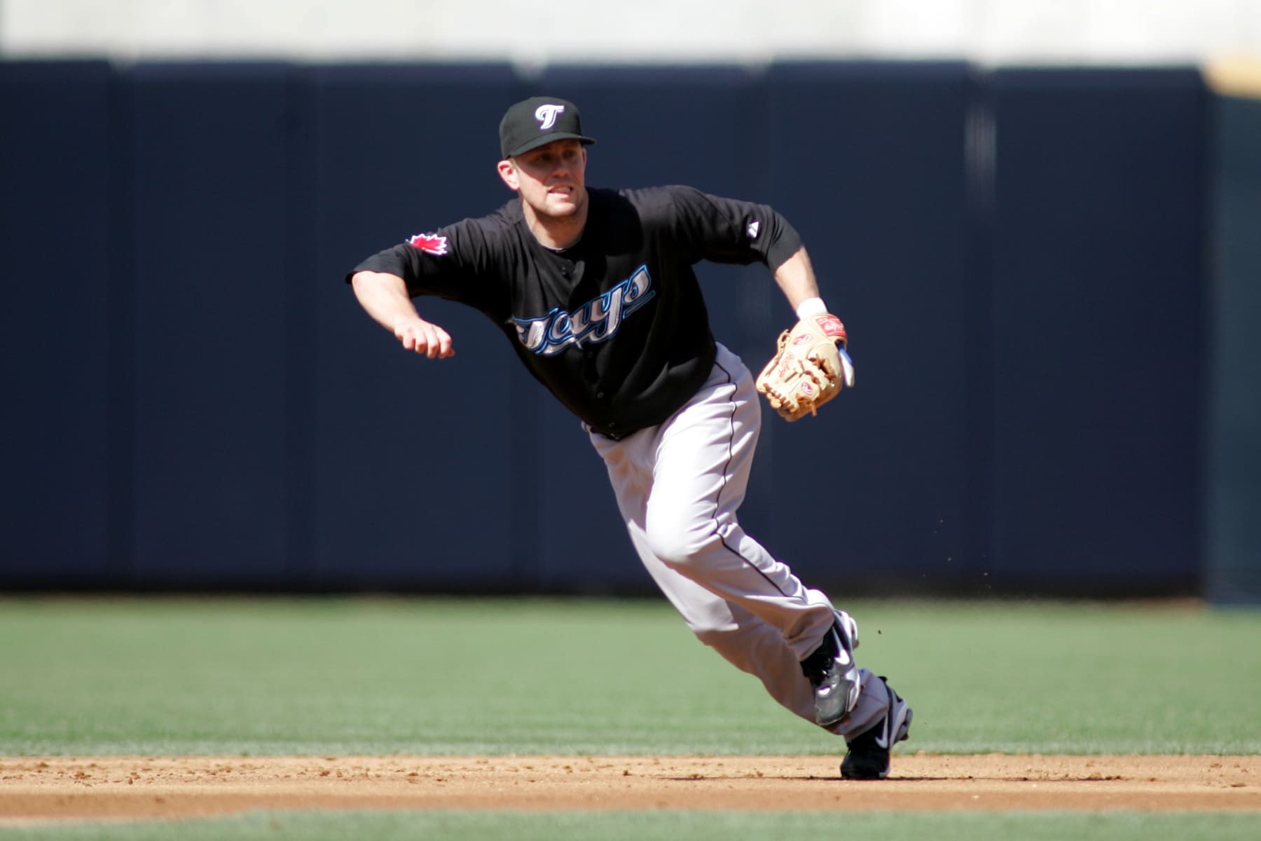 SAN DIEGO - JUNE 16:  Aaron Hill #2 of the Toronto Blue Jays plays second base during the game against the San Diego Padres at Petco Park on June 16, 2010 in San Diego, California.  The Blue Jays defeated the Padres 7-1.  (Photo by Rob Leiter/MLB Photos via Getty Images)