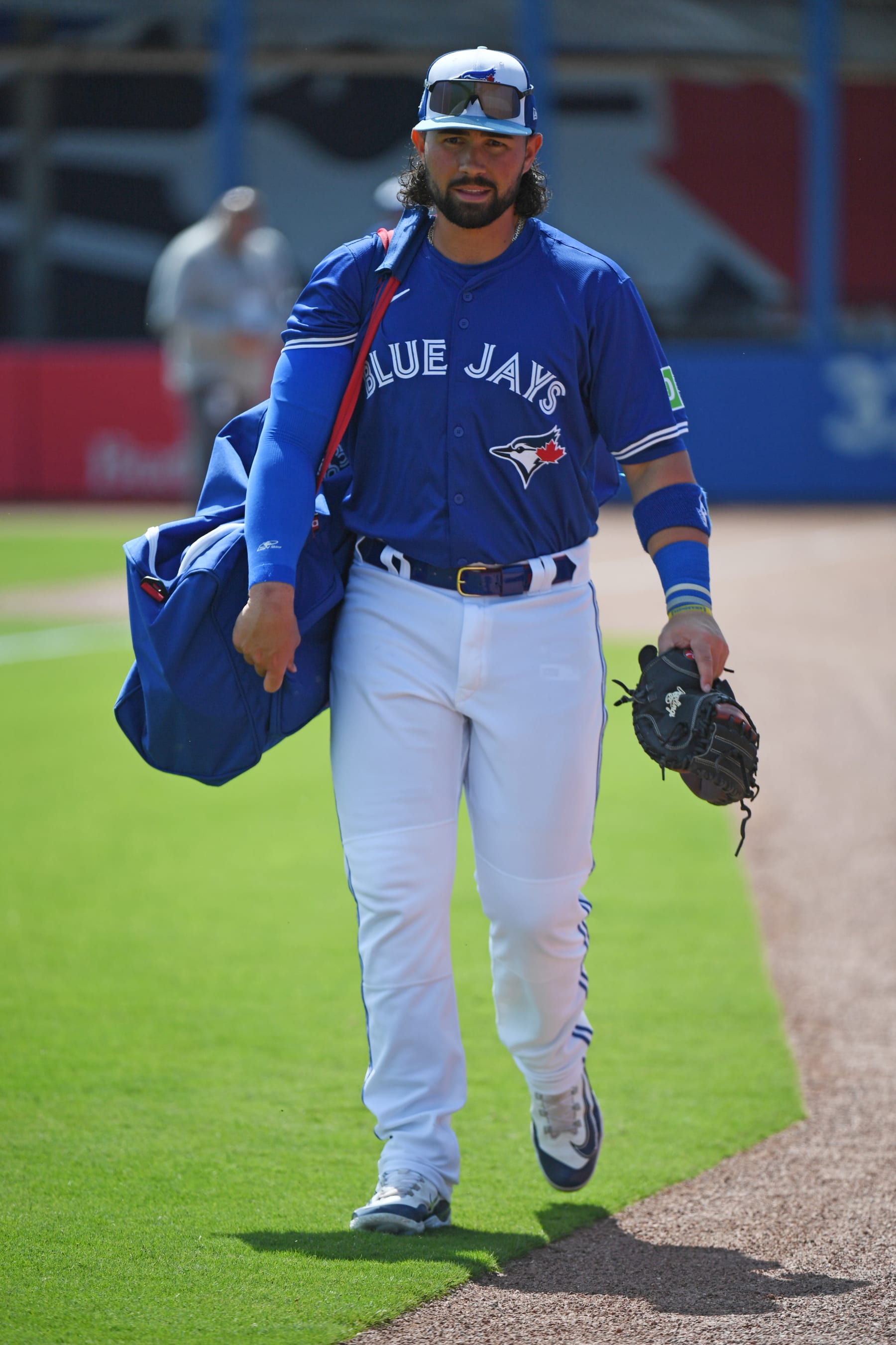 DUNEDIN, FLORIDA - MARCH 15, 2024: Payton Henry #83 of the Toronto Blue Jays walks off the field prior to a spring training game against the Detroit Tigers at TD Ballpark on March 15, 2024 in Dunedin, Florida. (Photo by George Kubas/Diamond Images via Getty Images)