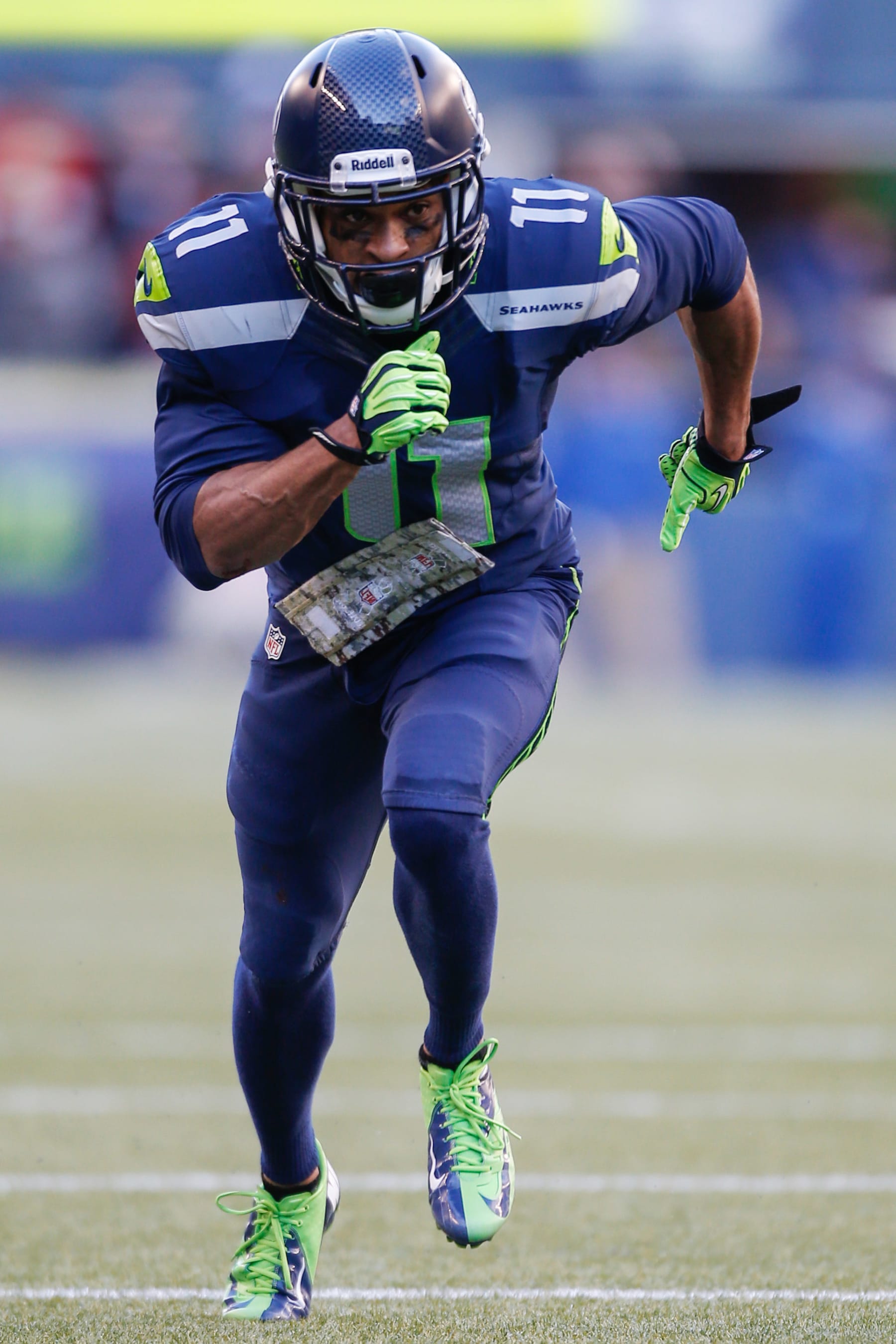 SEATTLE, WA - NOVEMBER 17:  Wide receiver Percy Harvin #11 of the Seattle Seahawks runs a pass route against the Minnesota Vikings at CenturyLink Field on November 17, 2013 in Seattle, Washington.  (Photo by Otto Greule Jr/Getty Images)