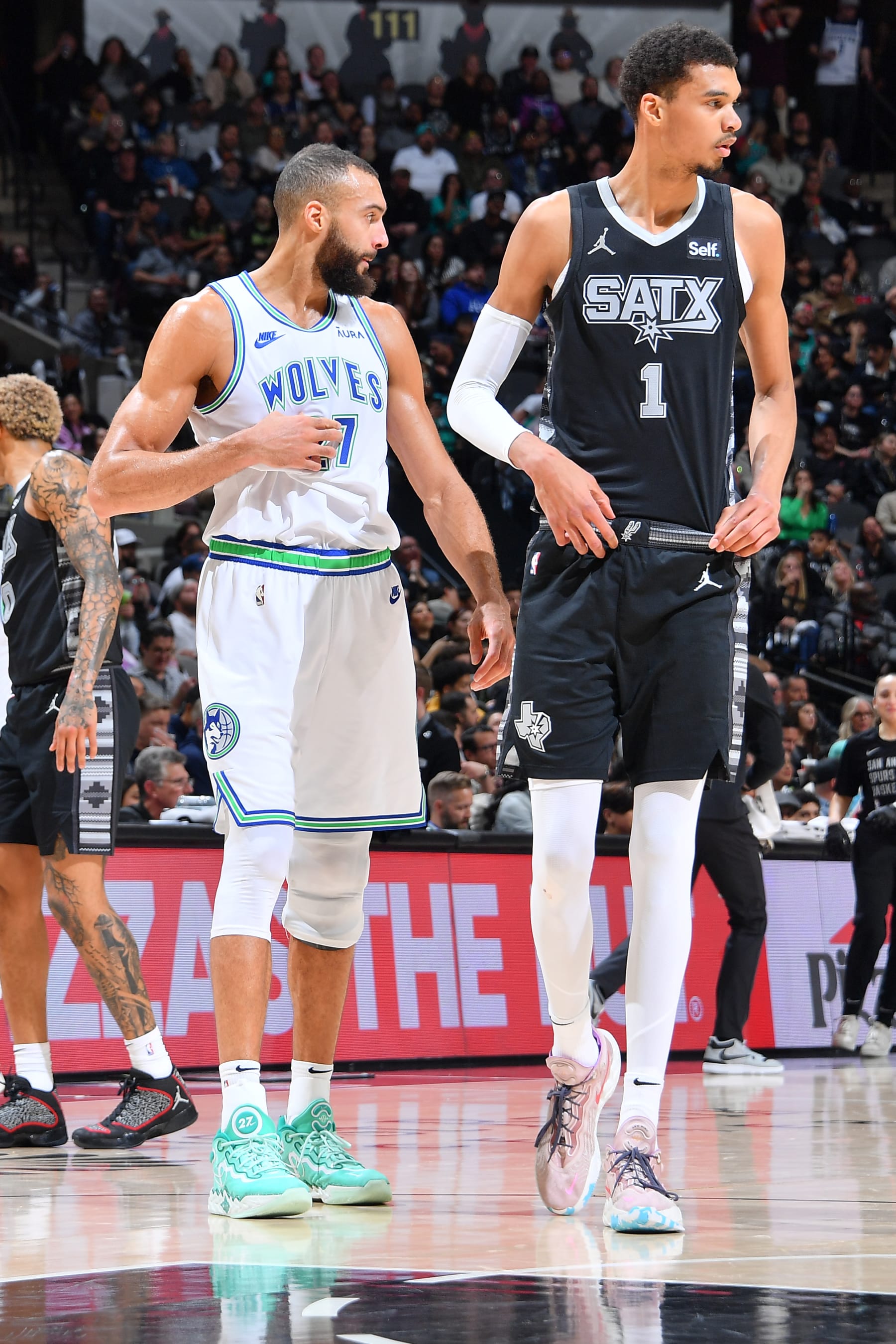 Rudy Gobert, left, and Victor Wembanyama.