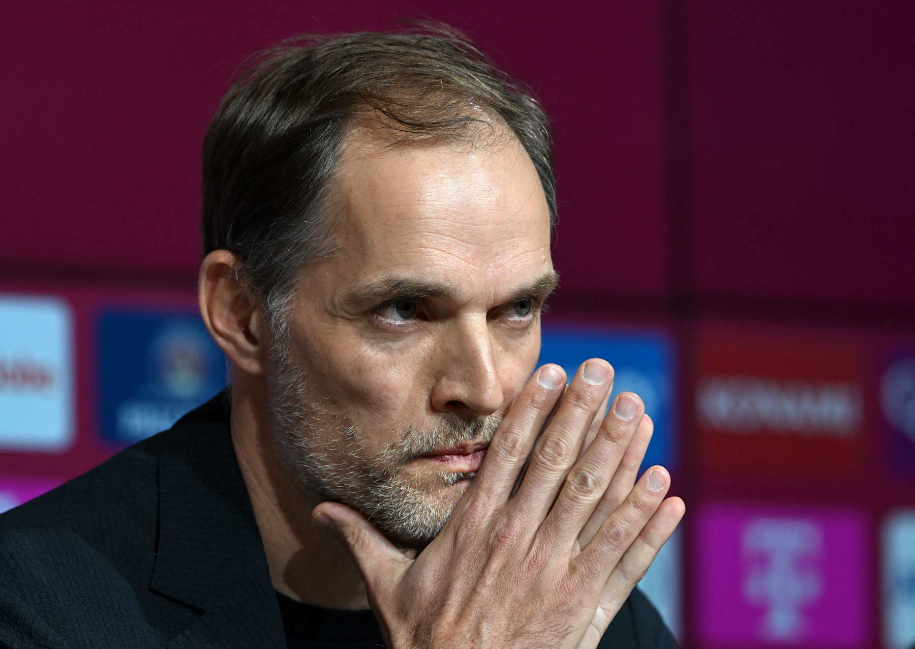 Bayern Munich's new headcoach Thomas Tuchel attends a press conference in Munich, southern Germany, on March 25, 2023. - Bayern Munich announced on March 24, they had appointed former Chelsea and Paris Saint-Germain coach Thomas Tuchel as their new boss after firing Julian Nagelsmann. (Photo by Christof STACHE / AFP) (Photo by CHRISTOF STACHE/AFP via Getty Images)