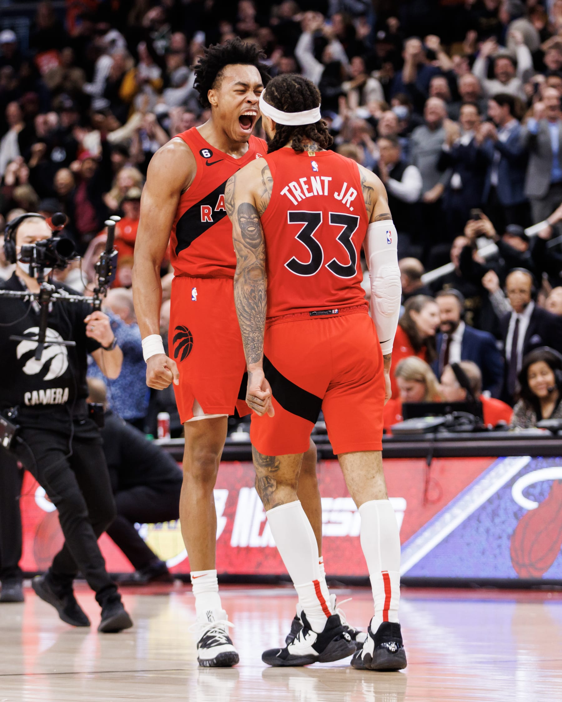 Scottie Barnes and Gary Trent Jr.