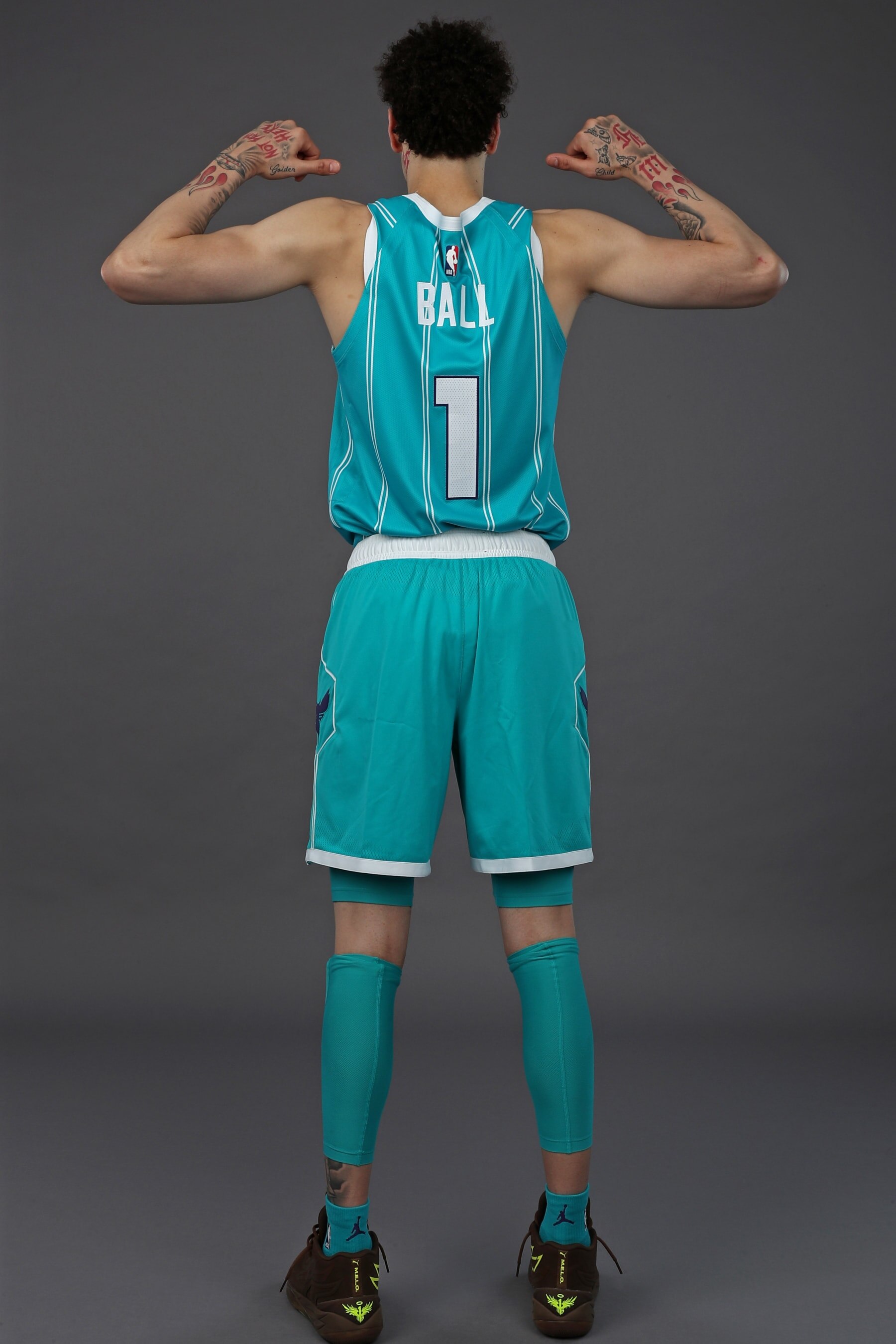 CHARLOTTE, NC - SEPTEMBER 18: LaMelo Ball #1 of the Charlotte Hornets poses for a portrait during team content day on September 18, 2023 at Spectrum Center in Charlotte, North Carolina. NOTE TO USER: User expressly acknowledges and agrees that, by downloading and or using this photograph, User is consenting to the terms and conditions of the Getty Images License Agreement. Mandatory Copyright Notice: Copyright 2023 NBAE (Photo by Kent Smith/NBAE via Getty Images)