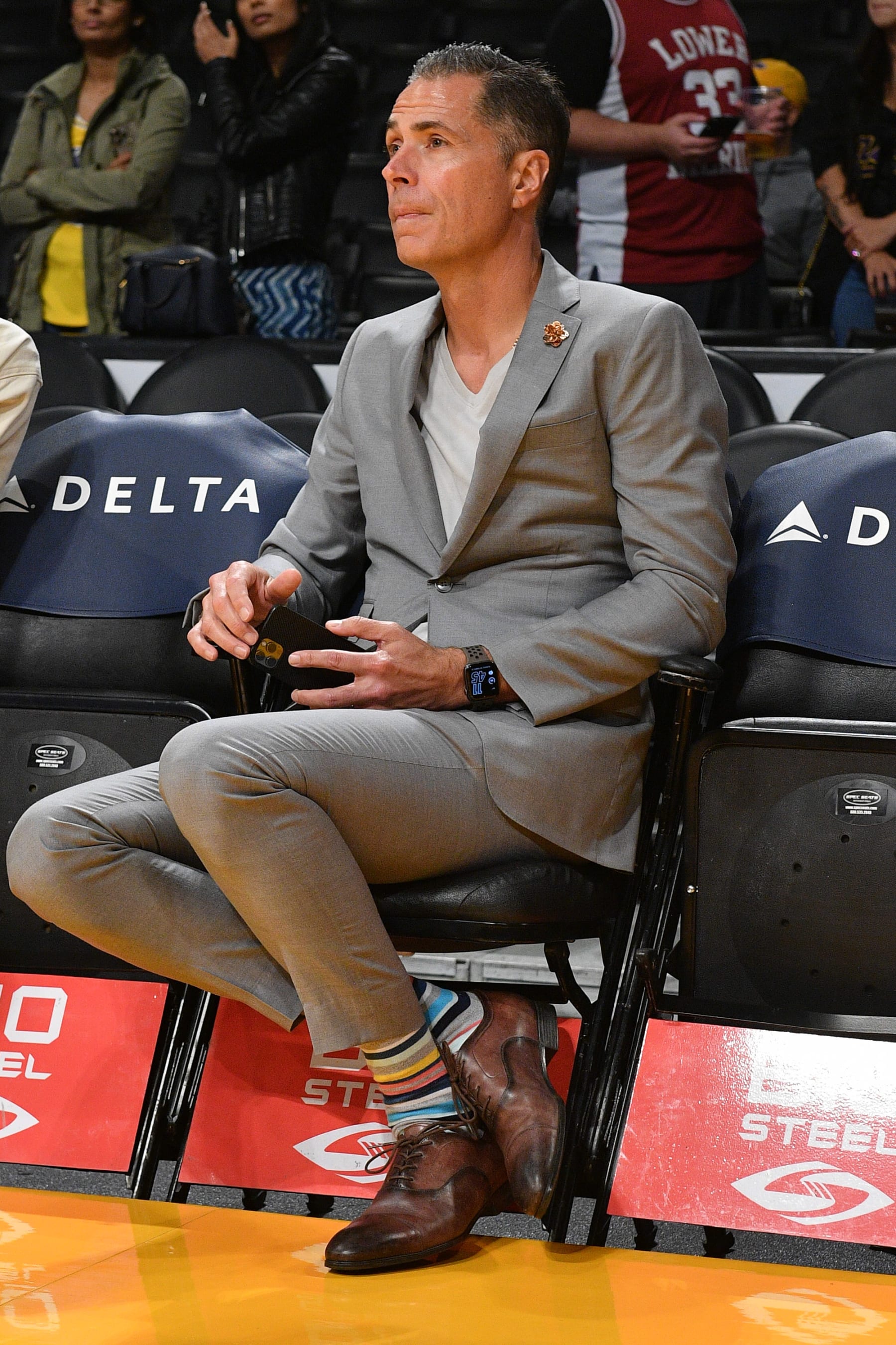 LOS ANGELES, CALIFORNIA - OCTOBER 23: Rob Pelinka attends a basketball game between the Los Angeles Lakers and the Portland Trail Blazers at Crypto.com Arena on October 23, 2022 in Los Angeles, California. (Photo by Allen Berezovsky/Getty Images)