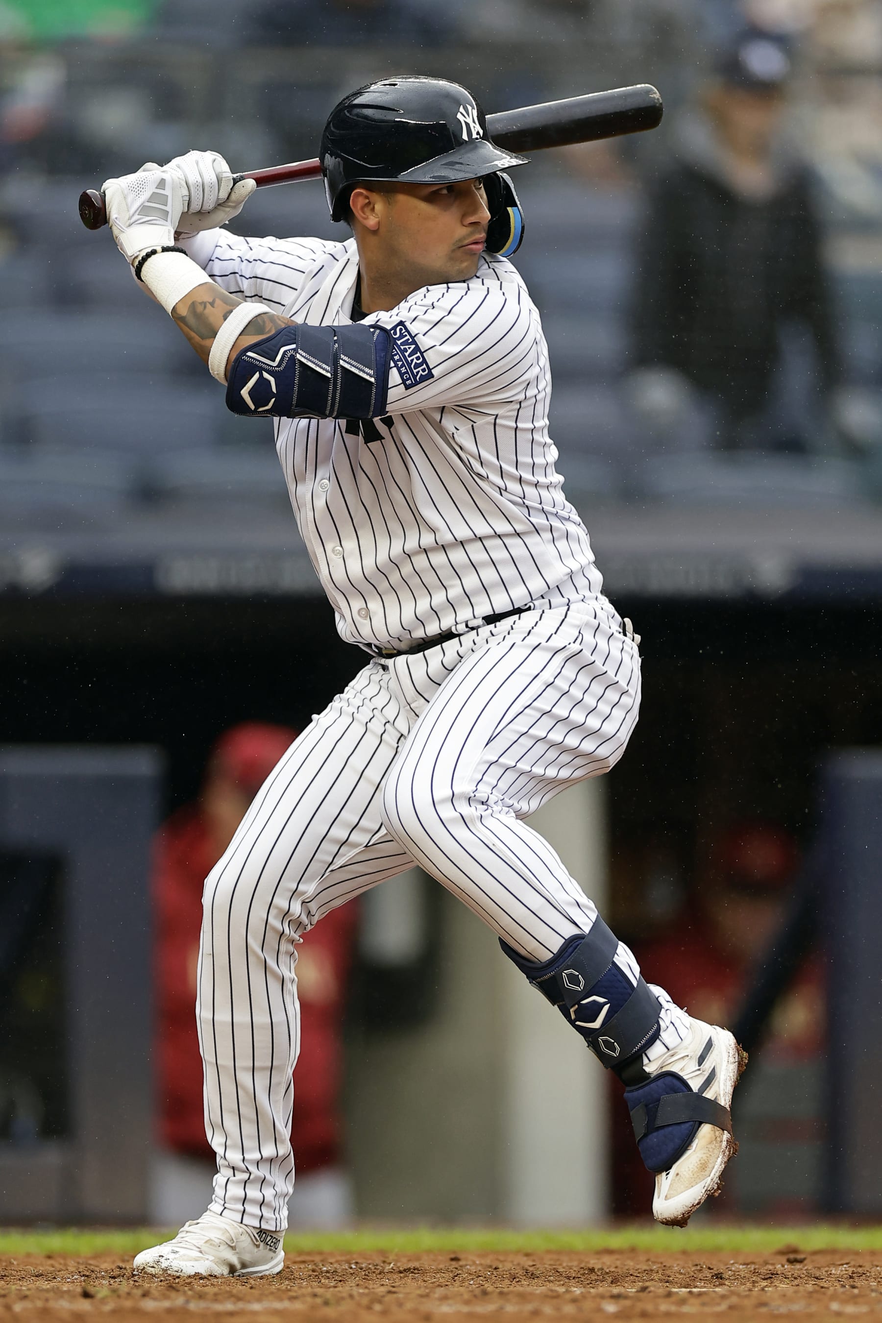 NEW YORK, NY - SEPTEMBER 25: Everson Pereira #80 of the New York Yankees in action against the Arizona Diamondbacks during the fifth inning at Yankee Stadium on September 25, 2023 in New York City. (Photo by Adam Hunger/Getty Images)