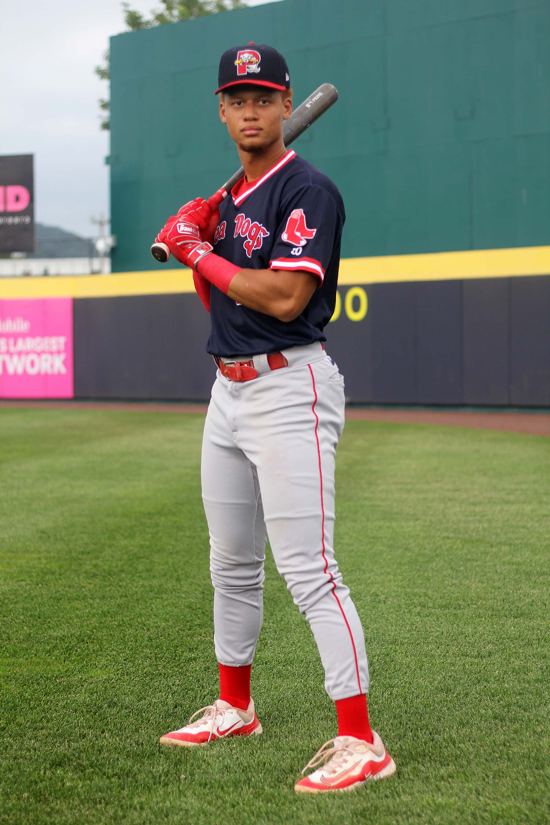 BINGHAMTON, NEW YORK - AUGUST 17, 2024: Kristian Campbell #7 of the Portland Sea Dogs, double-A affiliate of the Boston Red Sox, poses for a portrait prior to an Eastern League game against the Binghamton Rumble Ponies, double-A affiliate of the New York Mets, at Morabito Stadium on August 17, 2024 in Binghamton, New York. The Sea Dogs beat the Rumble Ponies, 10-2. (Photo by Rodger Wood/Diamond Images via Getty Images)