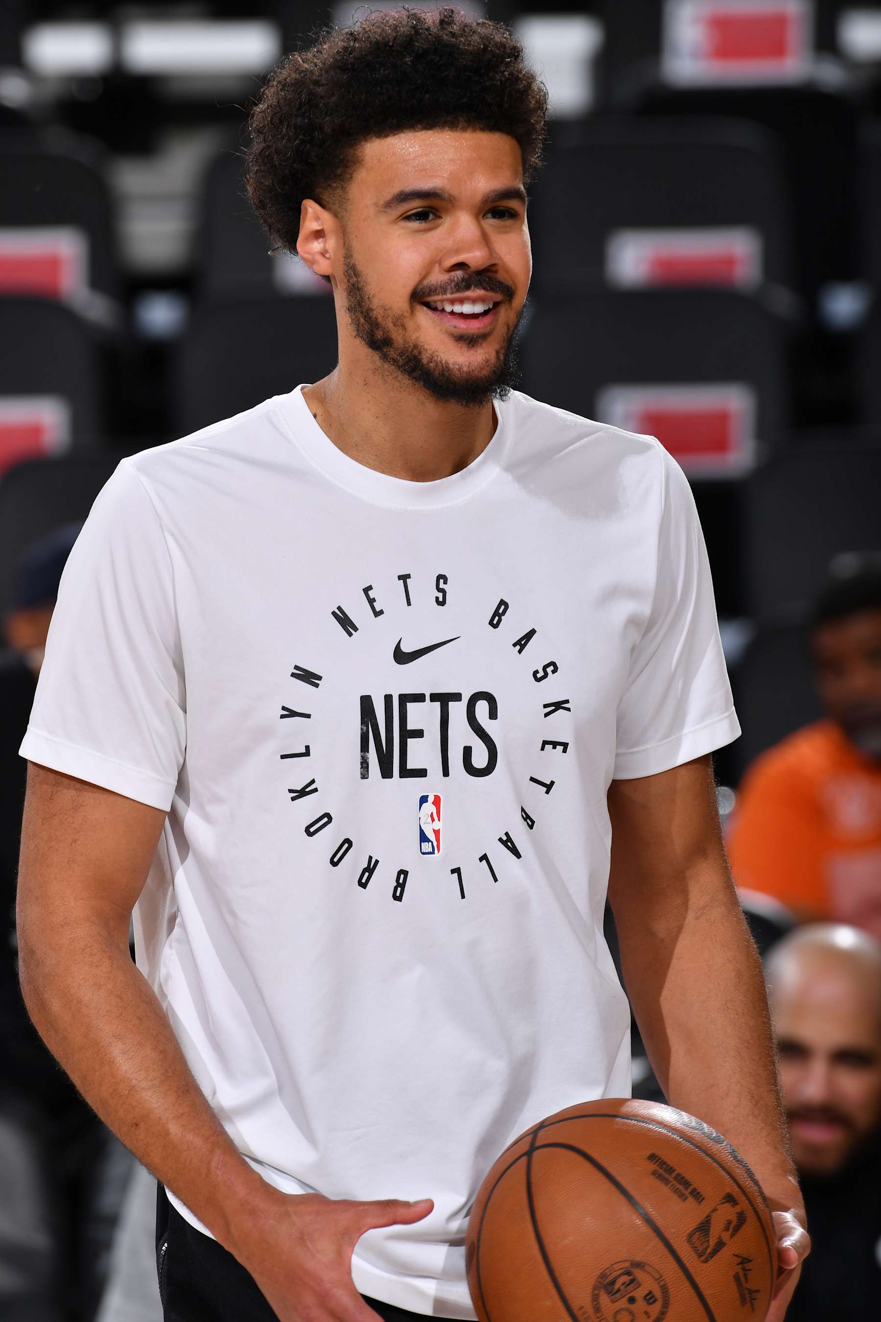 INGLEWOOD, CA - JANUARY 15:  Cameron Johnson #2 of the Brooklyn Nets warms up before the game on January 15, 2025 at Intuit Dome in Los Angeles, California. NOTE TO USER: User expressly acknowledges and agrees that, by downloading and/or using this Photograph, user is consenting to the terms and conditions of the Getty Images License Agreement. Mandatory Copyright Notice: Copyright 2025 NBAE (Photo by Juan Ocampo/NBAE via Getty Images)