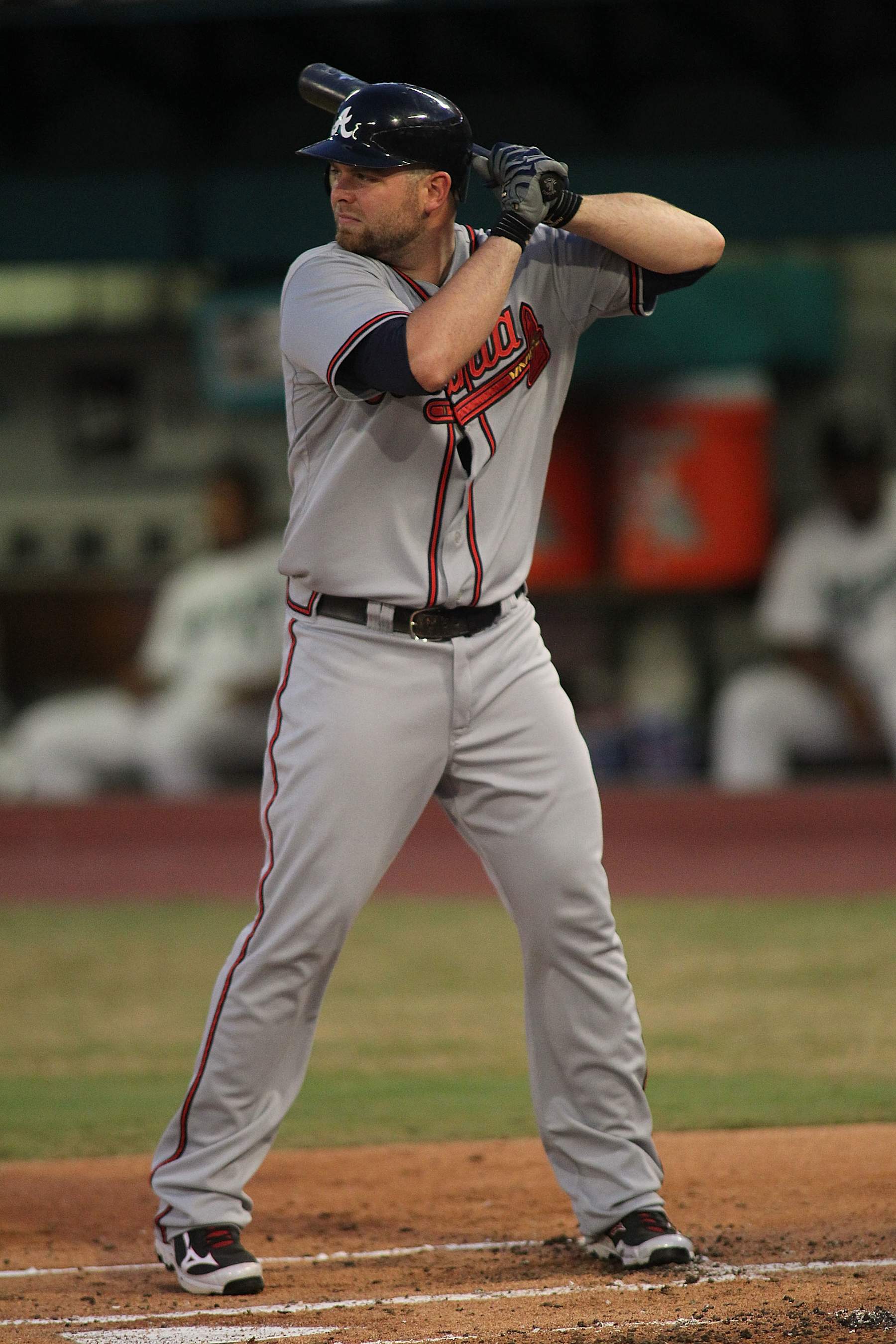 MIAMI GARDENS, FL - SEPTEMBER 20:  Brian McCann #16 of the Atlanta Braves bats against the Florida Marlins at Sun Life Stadium on September 20, 2011 in Miami Gardens, Florida.  (Photo by Marc Serota/Getty Images)
