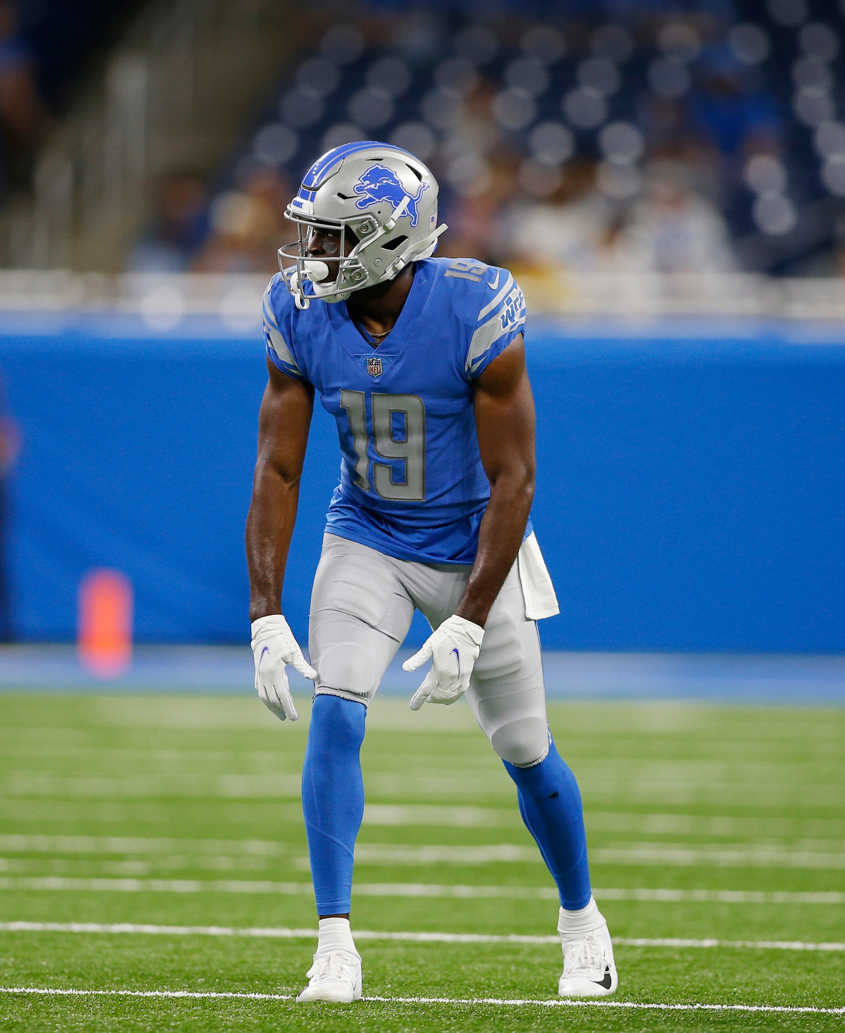 Detroit Lions wide receiver Breshad Perriman plays during the first half of a preseason NFL football game against the Indianapolis Colts, Friday, Aug. 27, 2021, in Detroit. (AP Photo/Al Goldis)