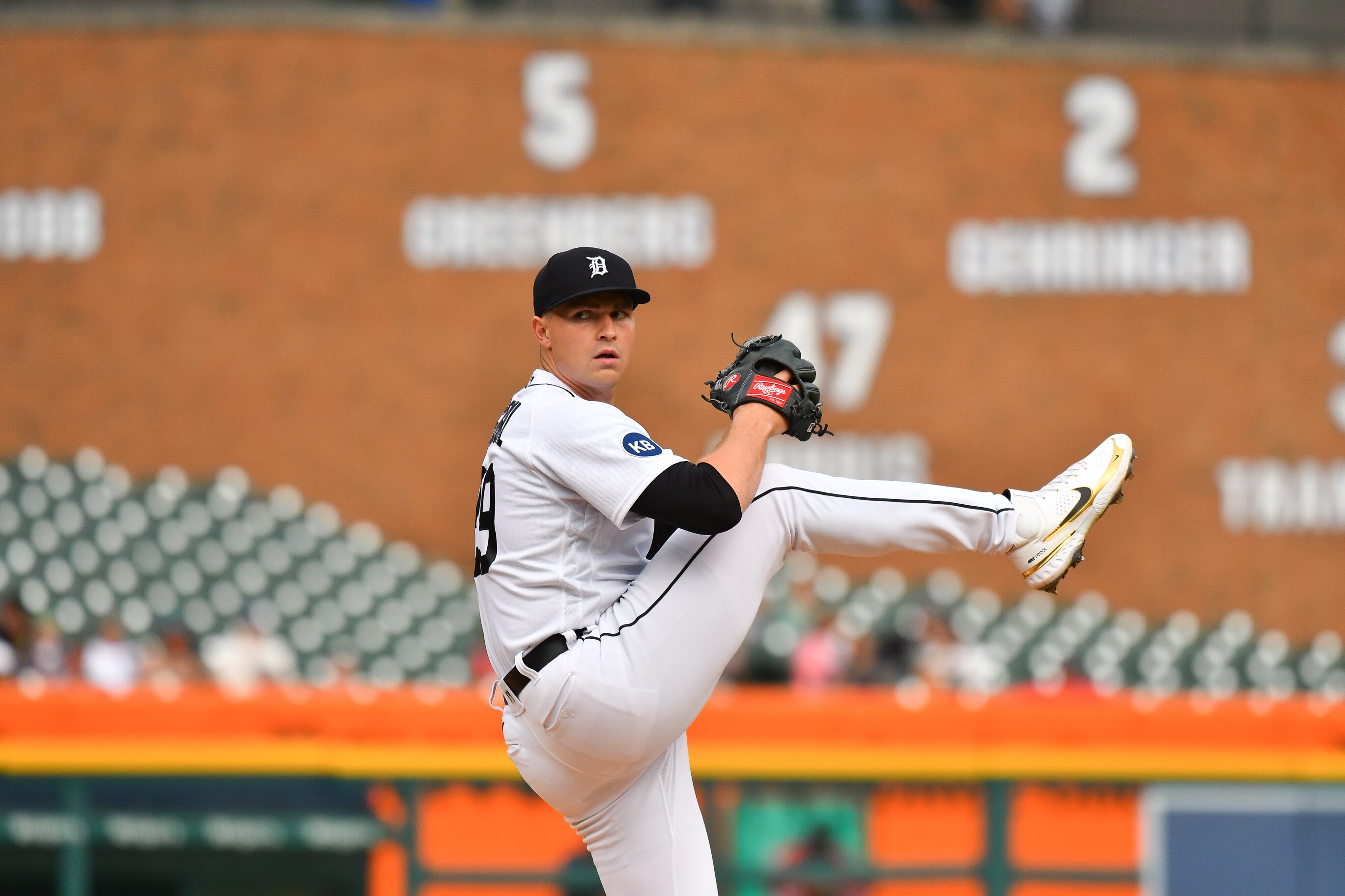 DETROIT, MI - JUNE 01: Detroit Tigers starting pitcher Tarik Skubal (29) pitches in the second inning during the Detroit Tigers versus the Minnesota Twins on Monday June 1, 2022 at Comerica Park in Detroit, MI. (Photo by Steven King/Icon Sportswire via Getty Images)