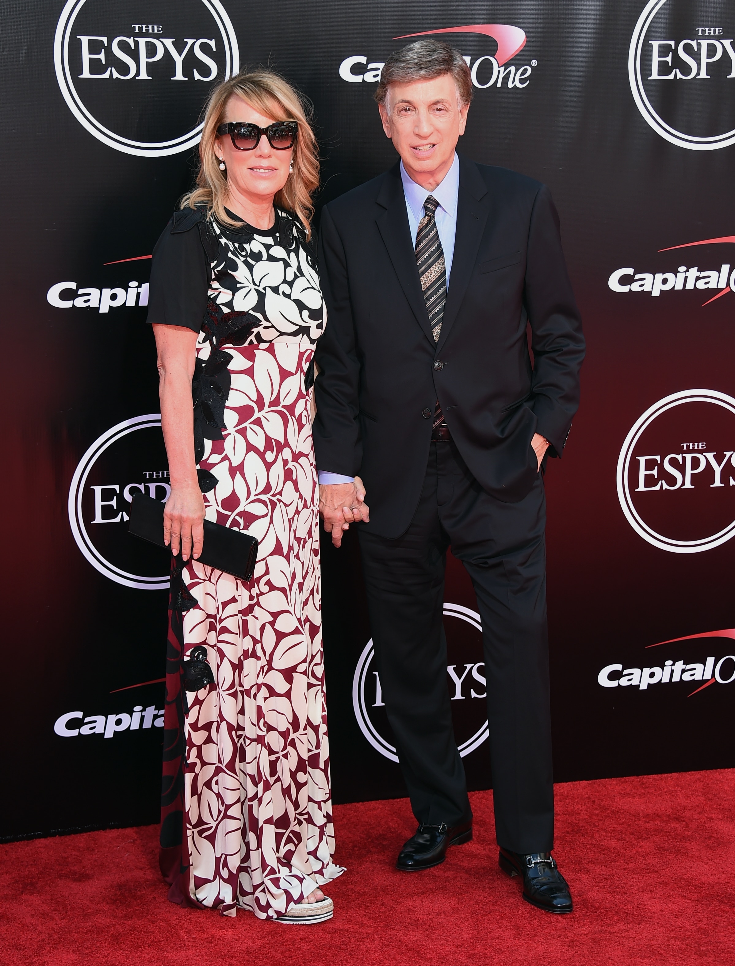 Heather Faulkiner, and, Marv Albert arrives at the ESPY Awards at the Microsoft Theater on Wednesday, July 13, 2016, in Los Angeles. (Photo by Jordan Strauss/Invision/AP)
