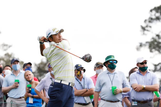 AUGUSTA, GEORGIA - APRIL 11: Hideki Matsuyama of Japan plays his shot from the eighth tee during the final round of the Masters at Augusta National Golf Club on April 11, 2021 in Augusta, Georgia. (Photo by Jared C. Tilton/Getty Images)