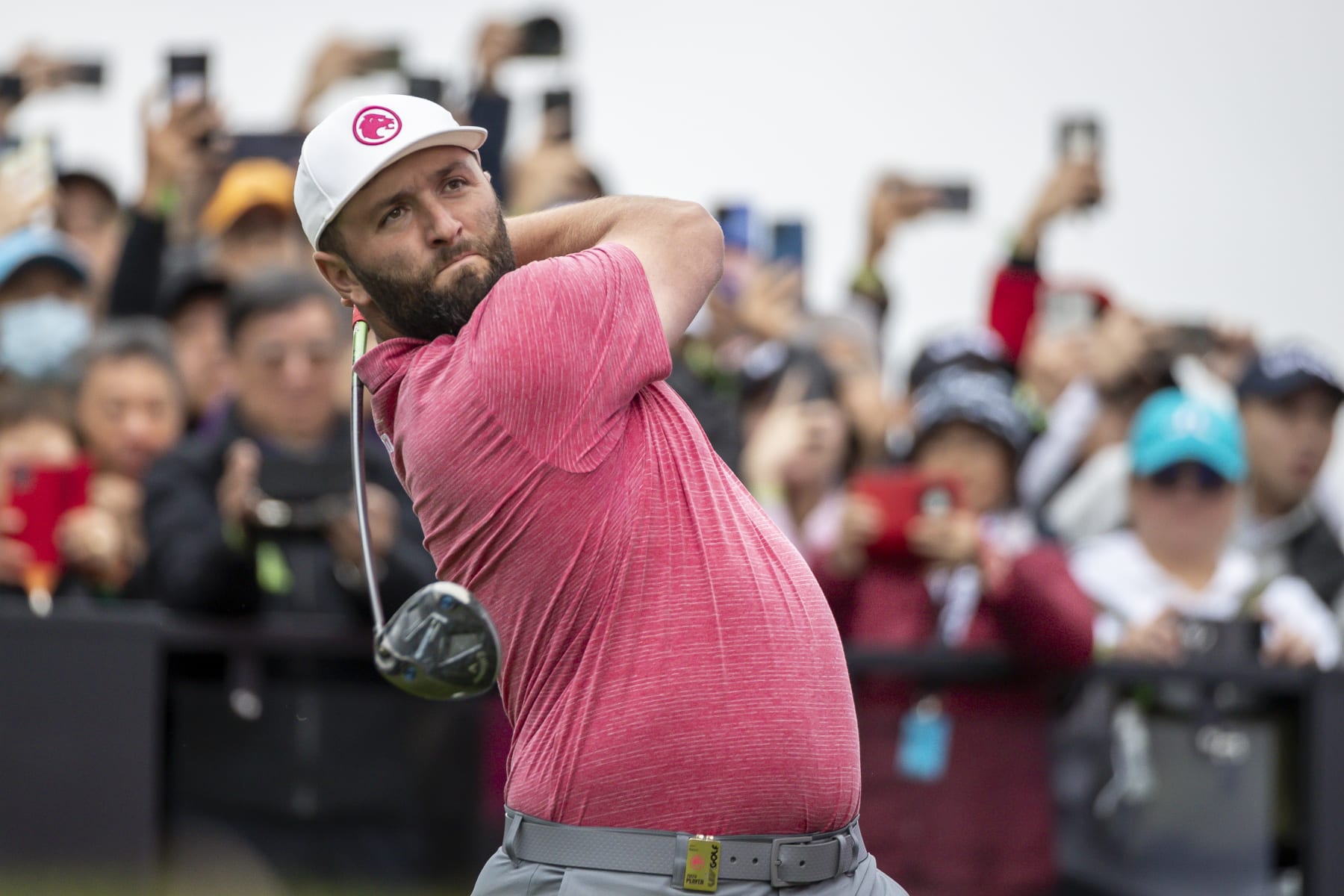 HONG KONG, CHINA - MARCH 10: Jon Rahm of Spain tees off during day three of the LIV Golf Invitational - Hong Kong at The Hong Kong Golf Club on March 10, 2024 in Hong Kong, China.(Photo by Yu Chun Christopher Wong/Eurasia Sport Images/Getty Images)