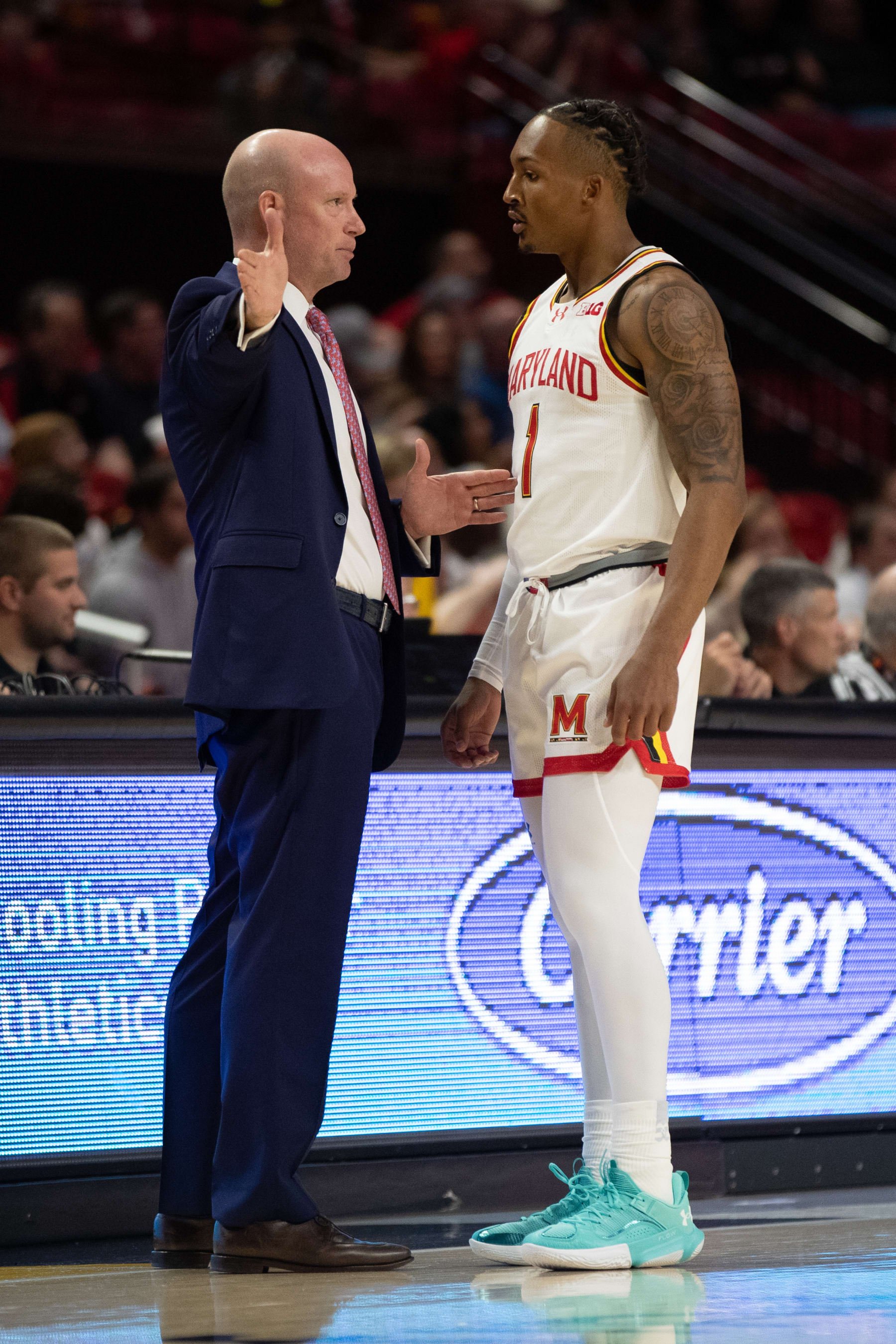 Maryland's Kevin Willard and Jahmir Young