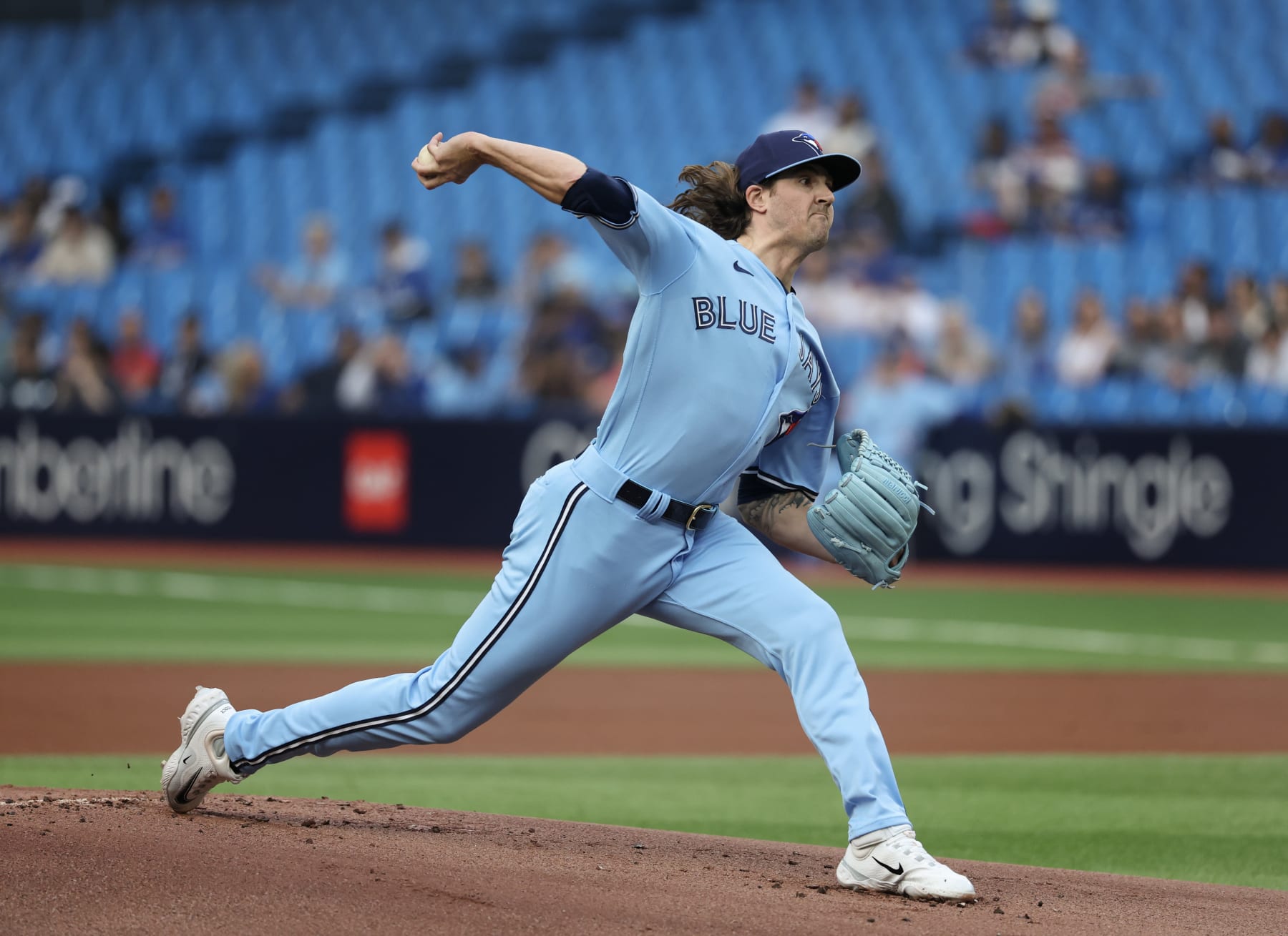 TORONTO, ON - June 6   Toronto Blue Jays starting pitcher Kevin Gausman (34) throws in the first inning. 
The Toronto Blue Jays played the Houston Astros in MLB baseball action at the Rogers Centre. 
June 6 2023        (Richard Lautens/Toronto Star via Getty Images)