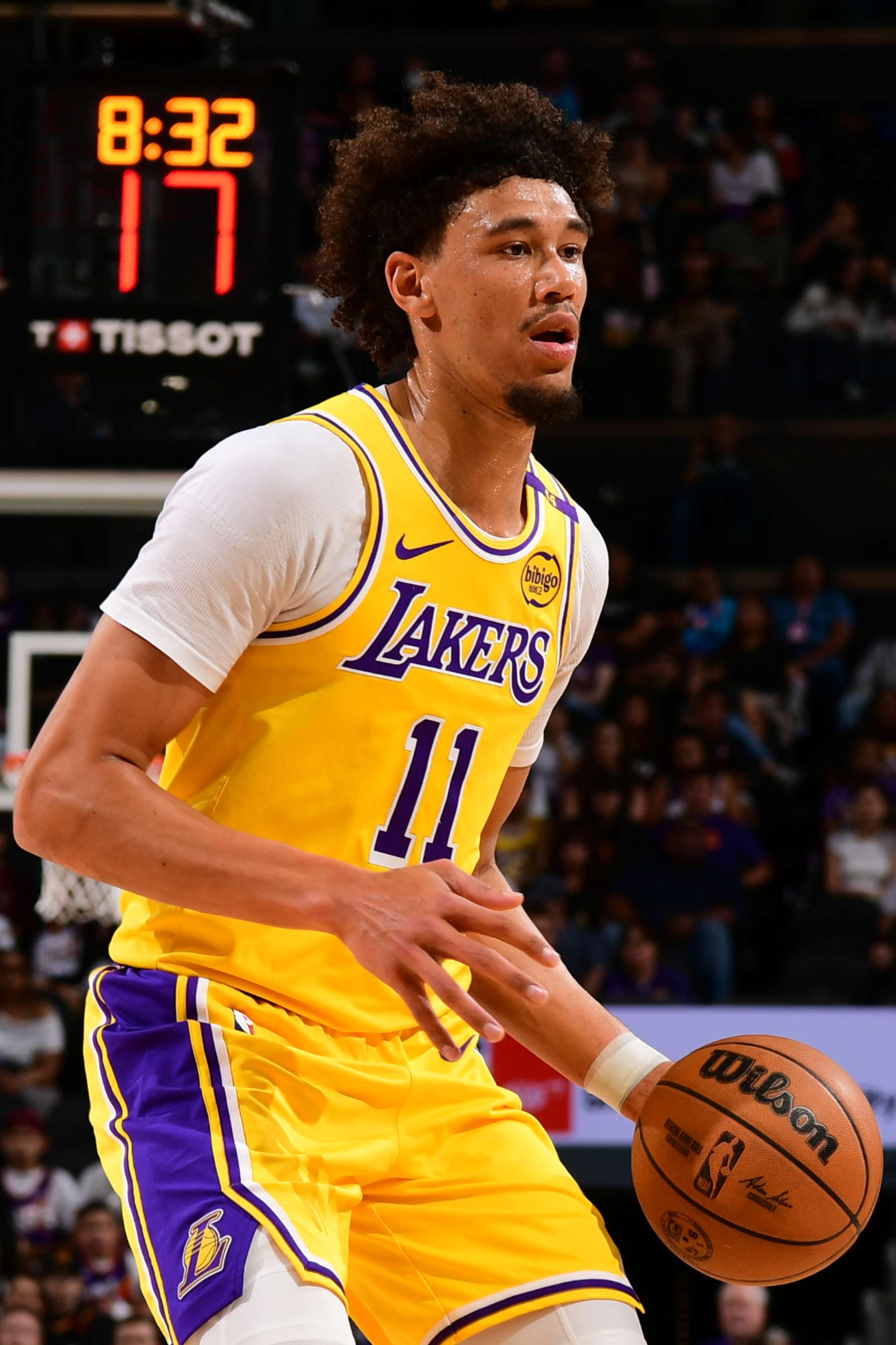 PHOENIX, AZ - OCTOBER 17: Jaxson Hayes #11 of the Los Angeles Lakers handles the ball during the game against the Phoenix Suns on October 17, 2024 at Footprint Center in Phoenix, Arizona. NOTE TO USER: User expressly acknowledges and agrees that, by downloading and or using this photograph, user is consenting to the terms and conditions of the Getty Images License Agreement. Mandatory Copyright Notice: Copyright 2024 NBAE (Photo by Kate Frese/NBAE via Getty Images) PHOENIX, AZ - OCTOBER 17: Jaxson Hayes #11 of the Los Angeles Lakers handles the ball during the game against the Phoenix Suns on October 17, 2024 at Footprint Center in Phoenix, Arizona. NOTE TO USER: User expressly acknowledges and agrees that, by downloading and or using this photograph, user is consenting to the terms and conditions of the Getty Images License Agreement. Mandatory Copyright Notice: Copyright 2024 NBAE (Photo by Kate Frese/NBAE via Getty Images)