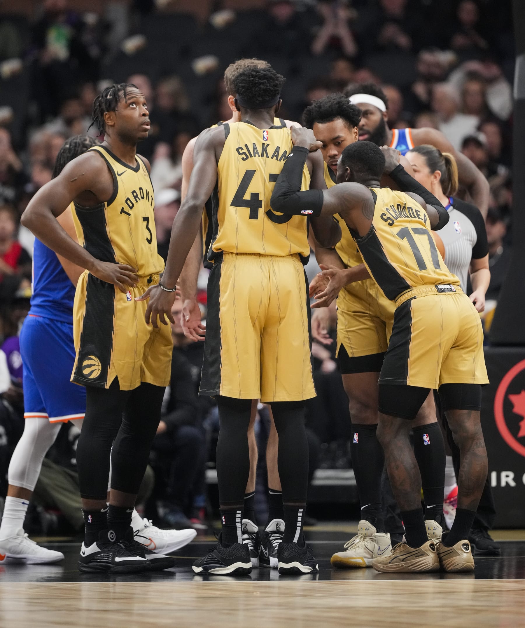 O.G. Anunoby, Pascal Siakam, Scottie Barnes and Dennis Schröder