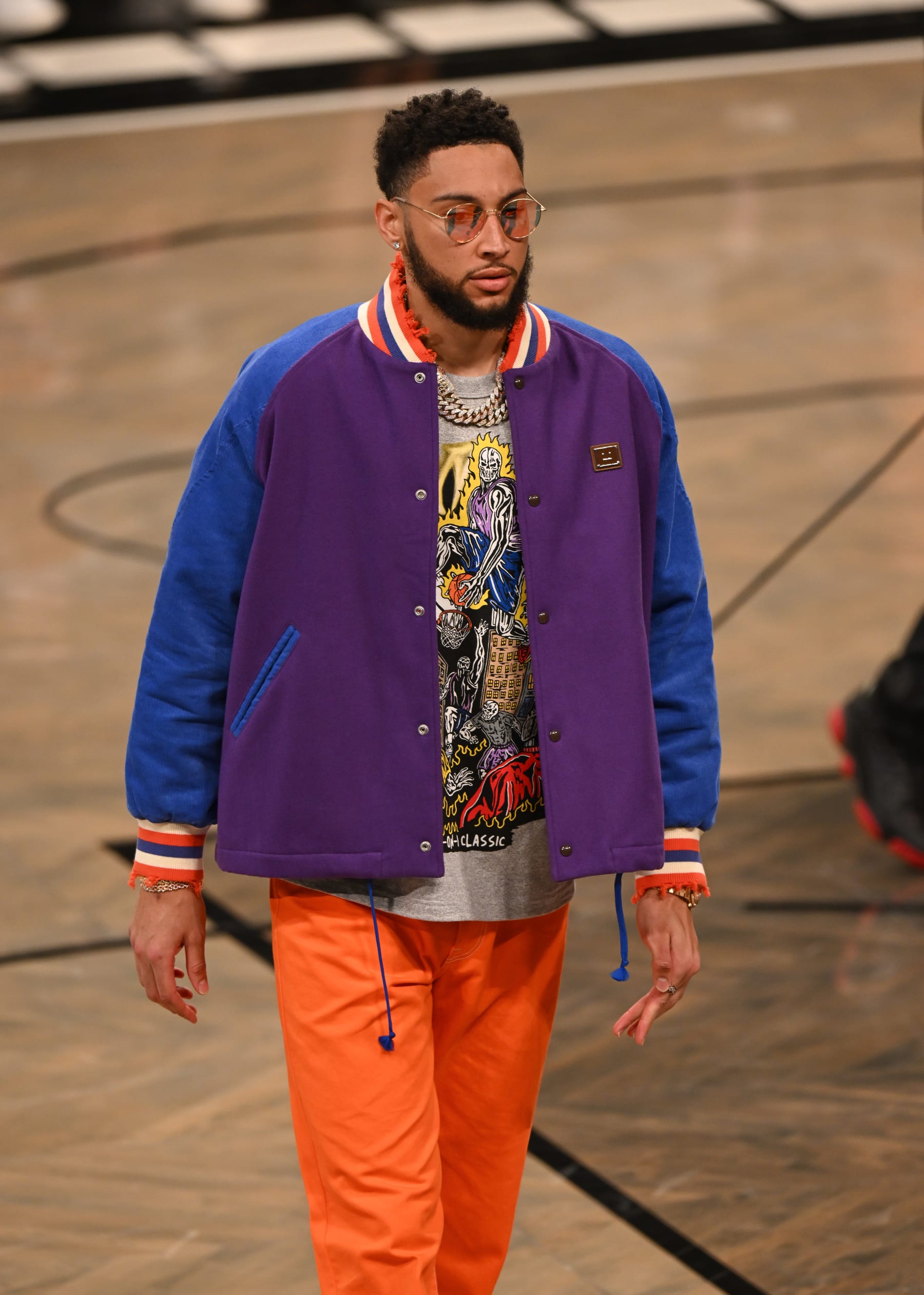 NEW YORK, NEW YORK - APRIL 23: Ben Simmons attends Brooklyn Nets v Boston Celtics game at Barclays Center of Brooklyn on April 23, 2022 in New York City. (Photo by James Devaney/Getty Images)