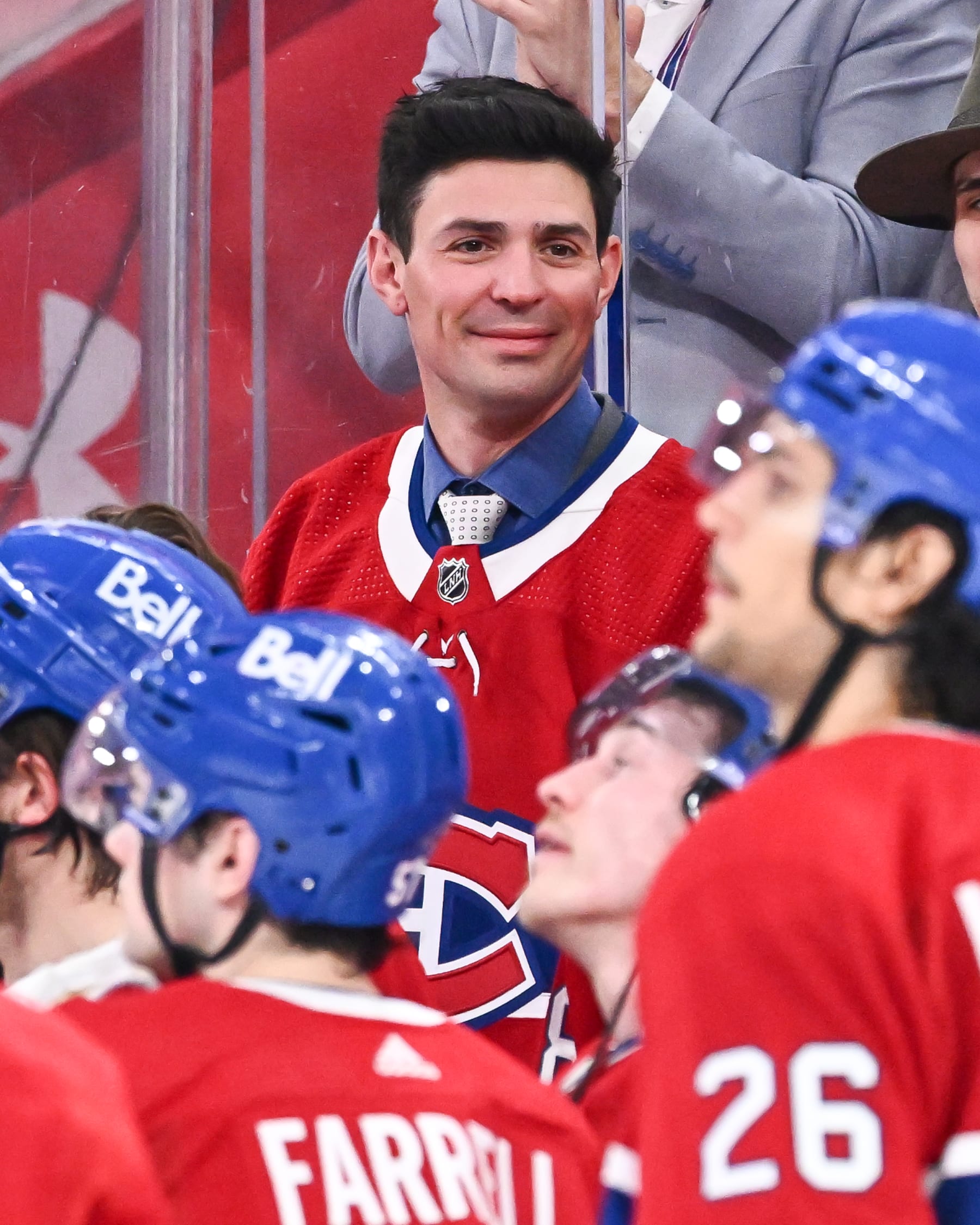 MONTREAL, CANADA - APRIL 13: Goaltender Carey Price #31 of the Montreal Canadiens smiles as he joins his teammates after a 5-4 loss against the Boston Bruins at Centre Bell on April 13, 2023 in Montreal, Quebec, Canada. Carey Price has been sidelined due to an injury all season. (Photo by Minas Panagiotakis/Getty Images) MONTREAL, CANADA - APRIL 13: Goaltender Carey Price #31 of the Montreal Canadiens smiles as he joins his teammates after a 5-4 loss against the Boston Bruins at Centre Bell on April 13, 2023 in Montreal, Quebec, Canada. Carey Price has been sidelined due to an injury all season. (Photo by Minas Panagiotakis/Getty Images)