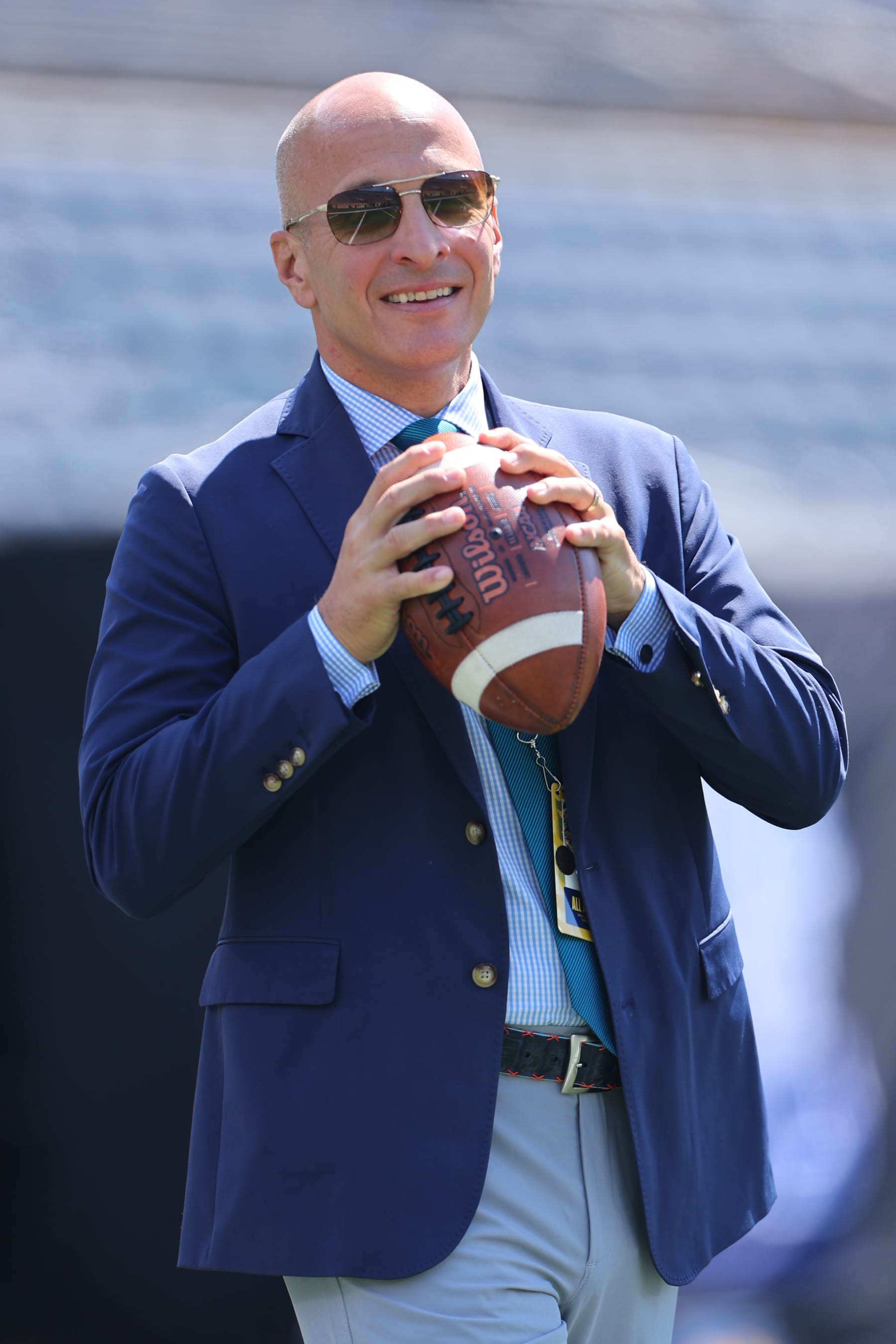 SOUTH BEND, INDIANA - SEPTEMBER 02: Special Assistant to the President for Athletics Pete Bevacqua of the Notre Dame Fighting Irish looks on prior to the game against the Tennessee State Tigers at Notre Dame Stadium on September 02, 2023 in South Bend, Indiana. (Photo by Michael Reaves/Getty Images)
