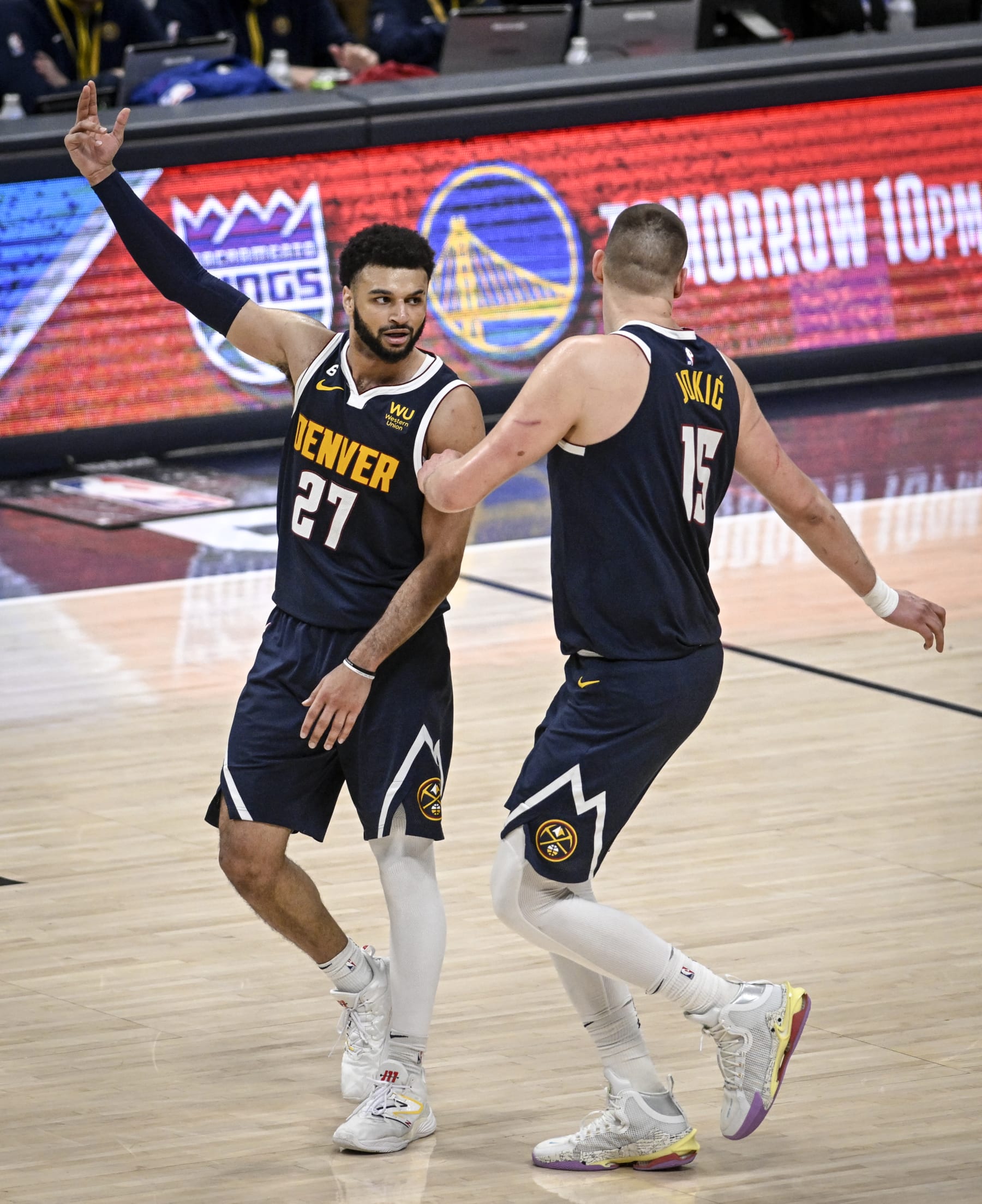 Jamal Murray (left) and Nikola JokiÄ (right)