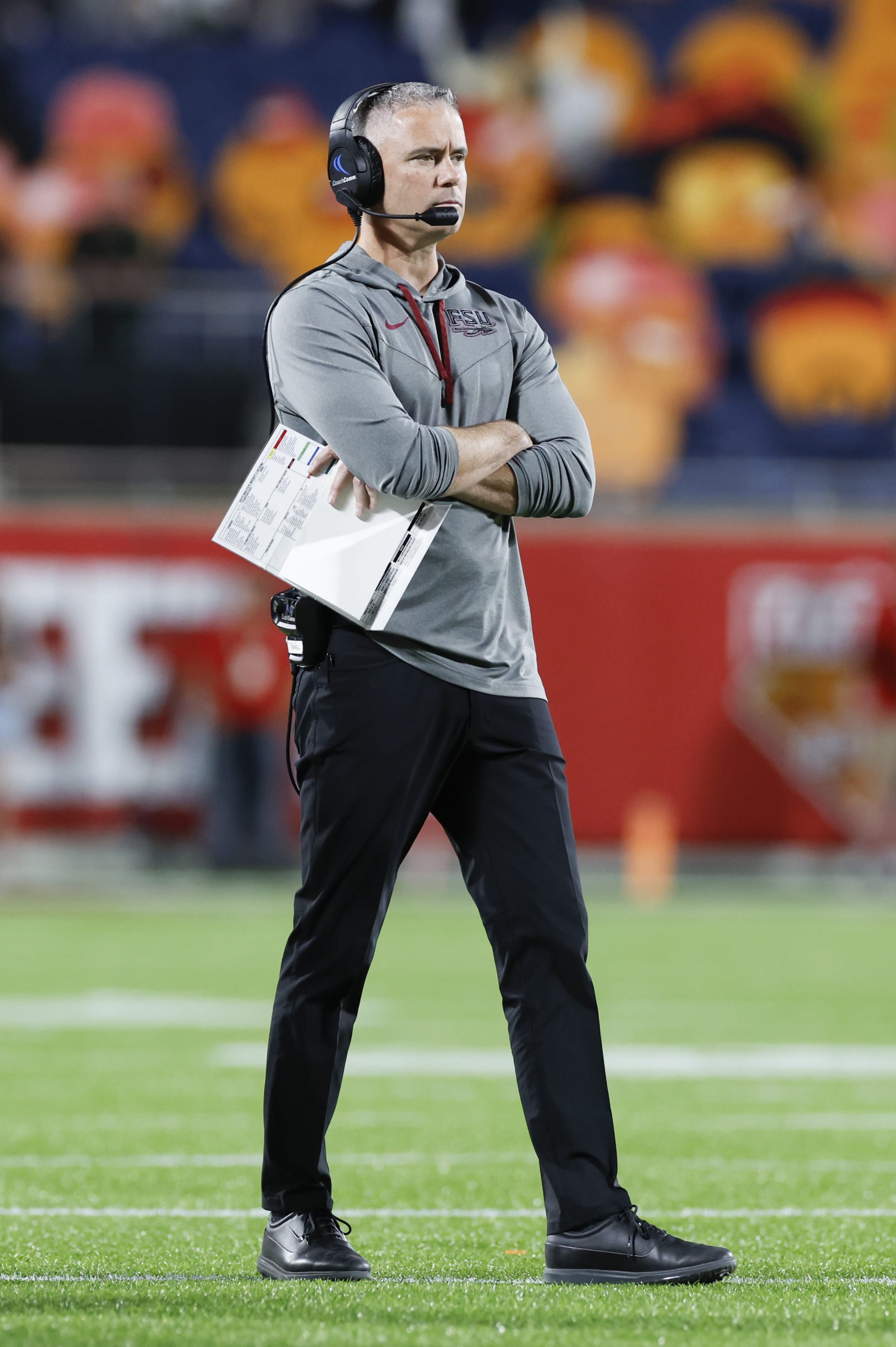 ORLANDO, FL - DECEMBER 29: Florida State Seminoles head coach Mike Norvell looks on during the Cheez-It Bowl between the Florida State Seminoles and Oklahoma Sooners on December 29, 2022 at Camping World Stadium in Orlando, Fl. (Photo by David Rosenblum/Icon Sportswire via Getty Images)