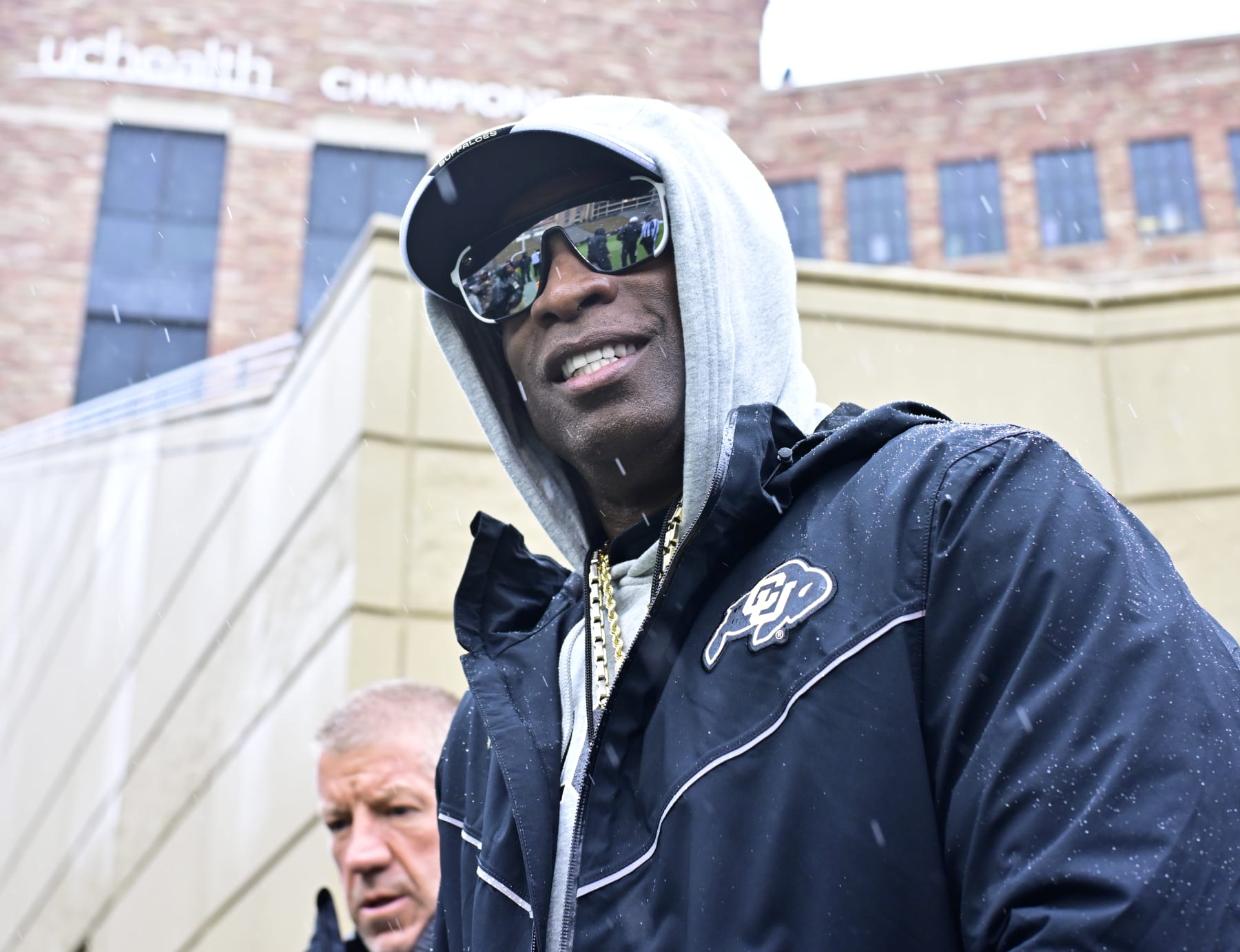 BOULDER, CO - APRIL 27: Colorado Buffaloes head coach Deion Sanders comes out of the locker room for warmups before the Black and Gold spring game at Folsom Field in Boulder, Colorado on Saturday, April 27, 2024. (Photo by Andy Cross/The Denver Post)