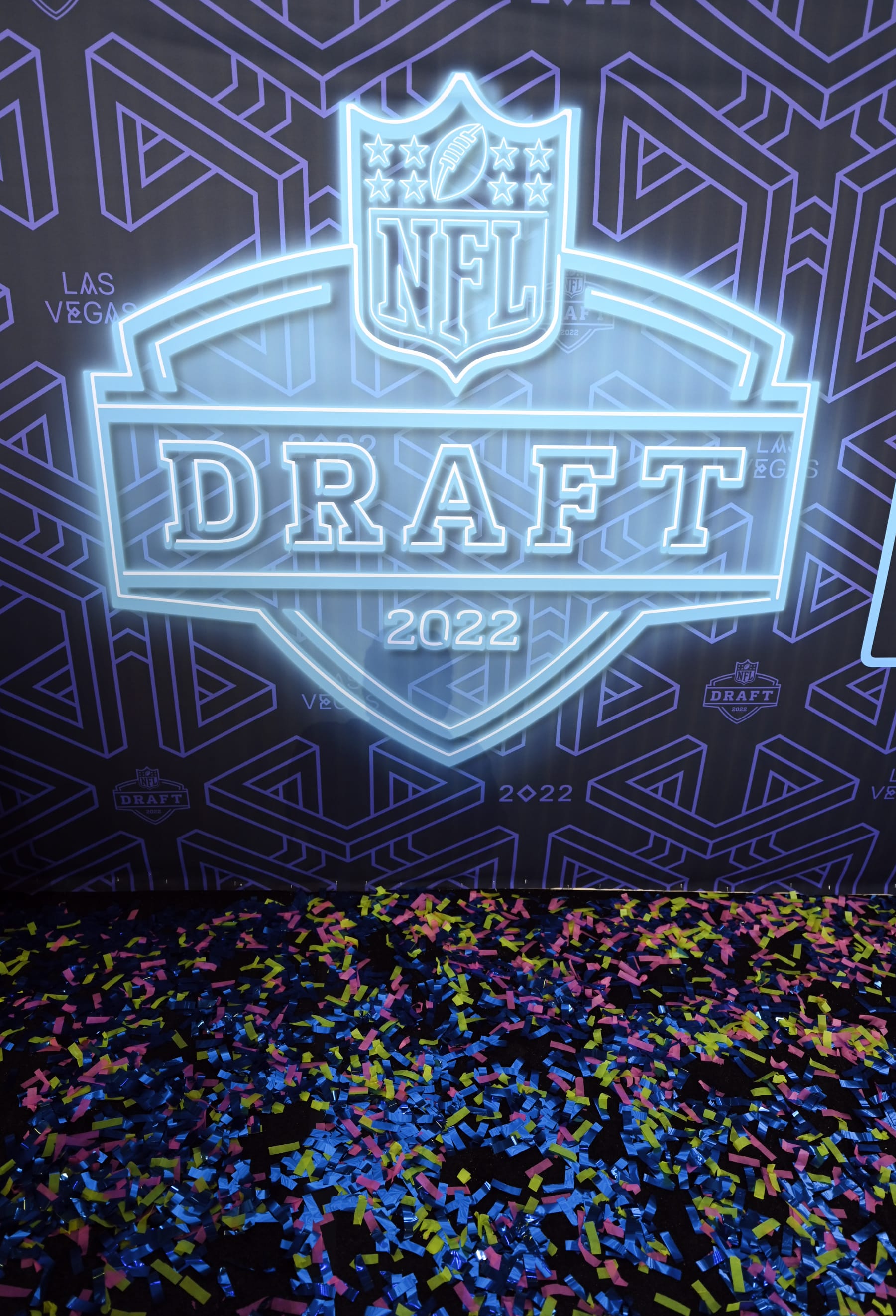 LAS VEGAS, NEVADA - APRIL 30: A general view of confetti on the ground during round four of the 2022 NFL Draft on April 30, 2022 in Las Vegas, Nevada. (Photo by David Becker/Getty Images)