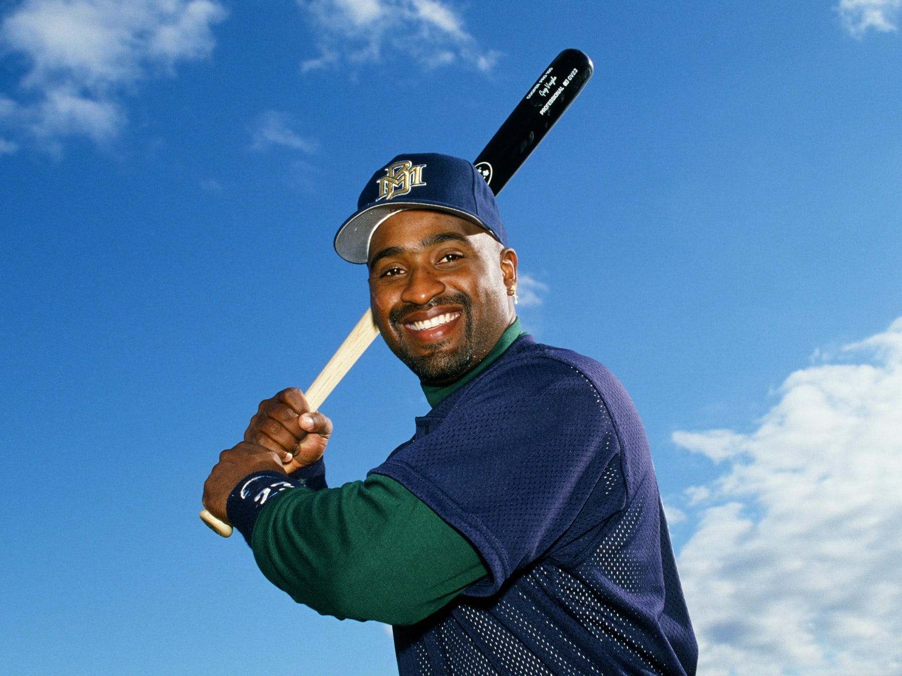 25 Feb. 1996: Milwaukee Brewers outfielder Greg Vaughn (33) posses for a photograph during Brewers team photo day at the Brewers Complex in Chandler Arizona. (Photo By John Cordes/Icon Sportswire via Getty Images)
